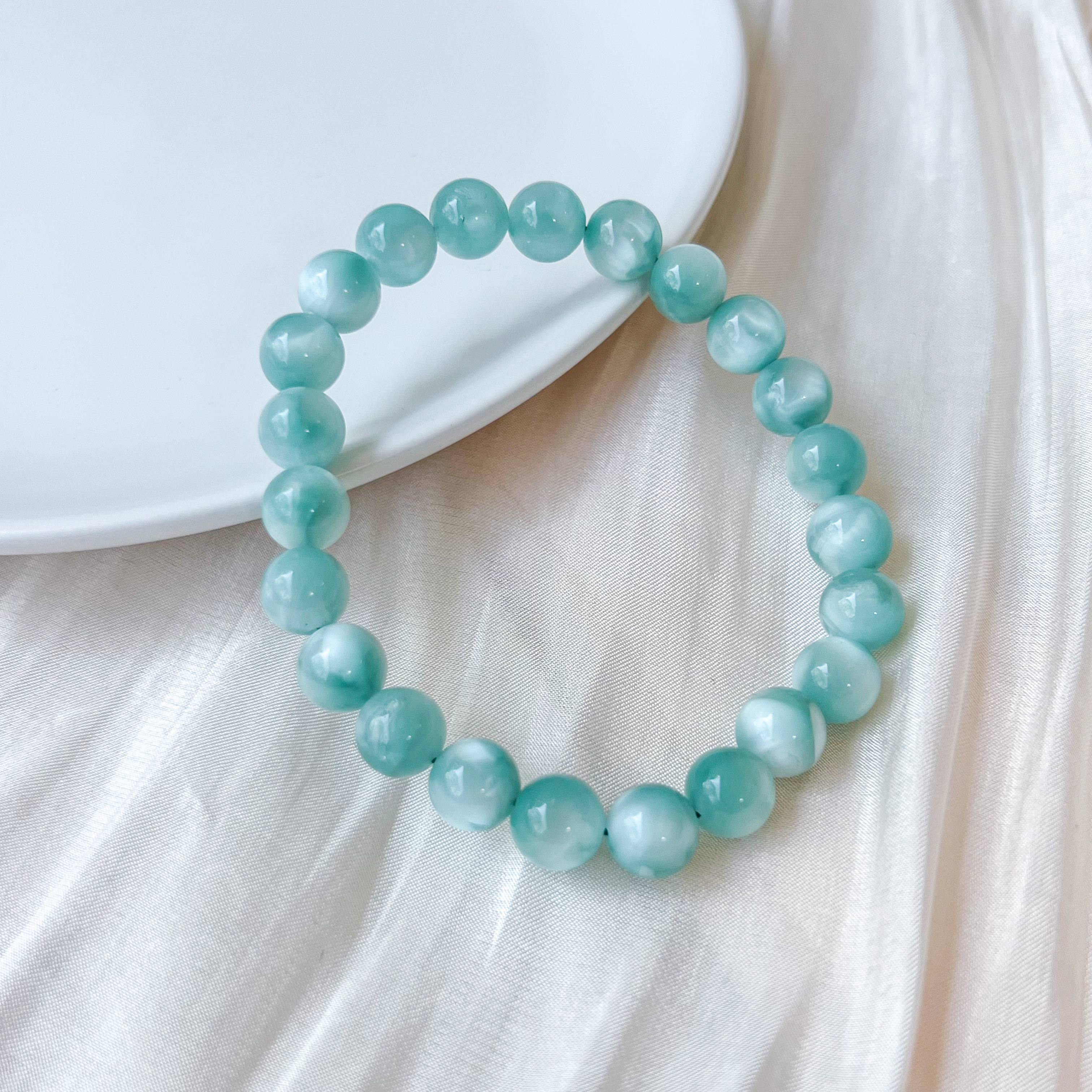 Shimmery Green Angelite 8mm Bracelet