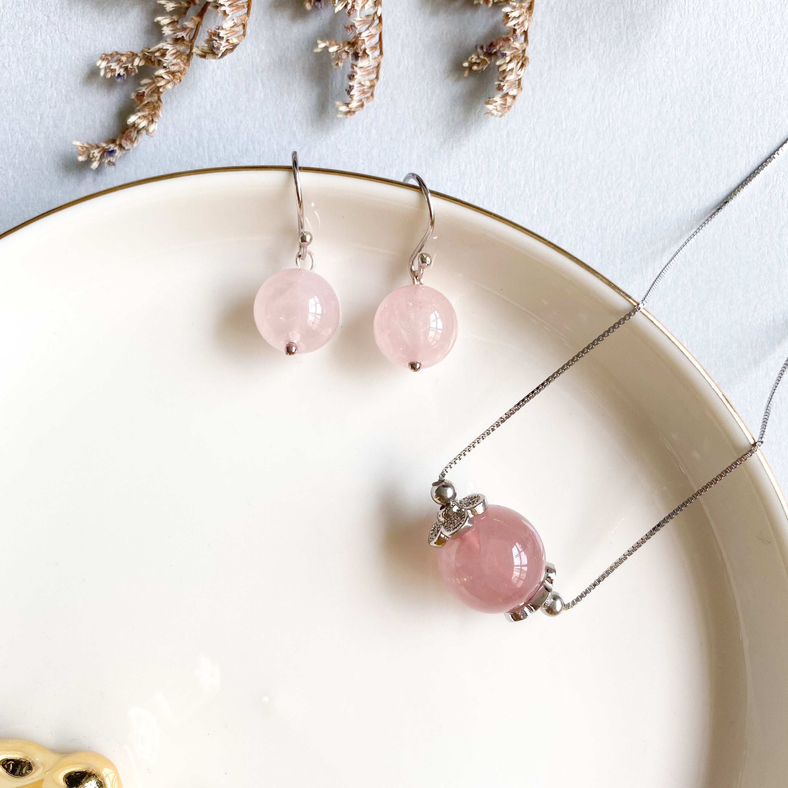 Rose Quartz Drop Earrings