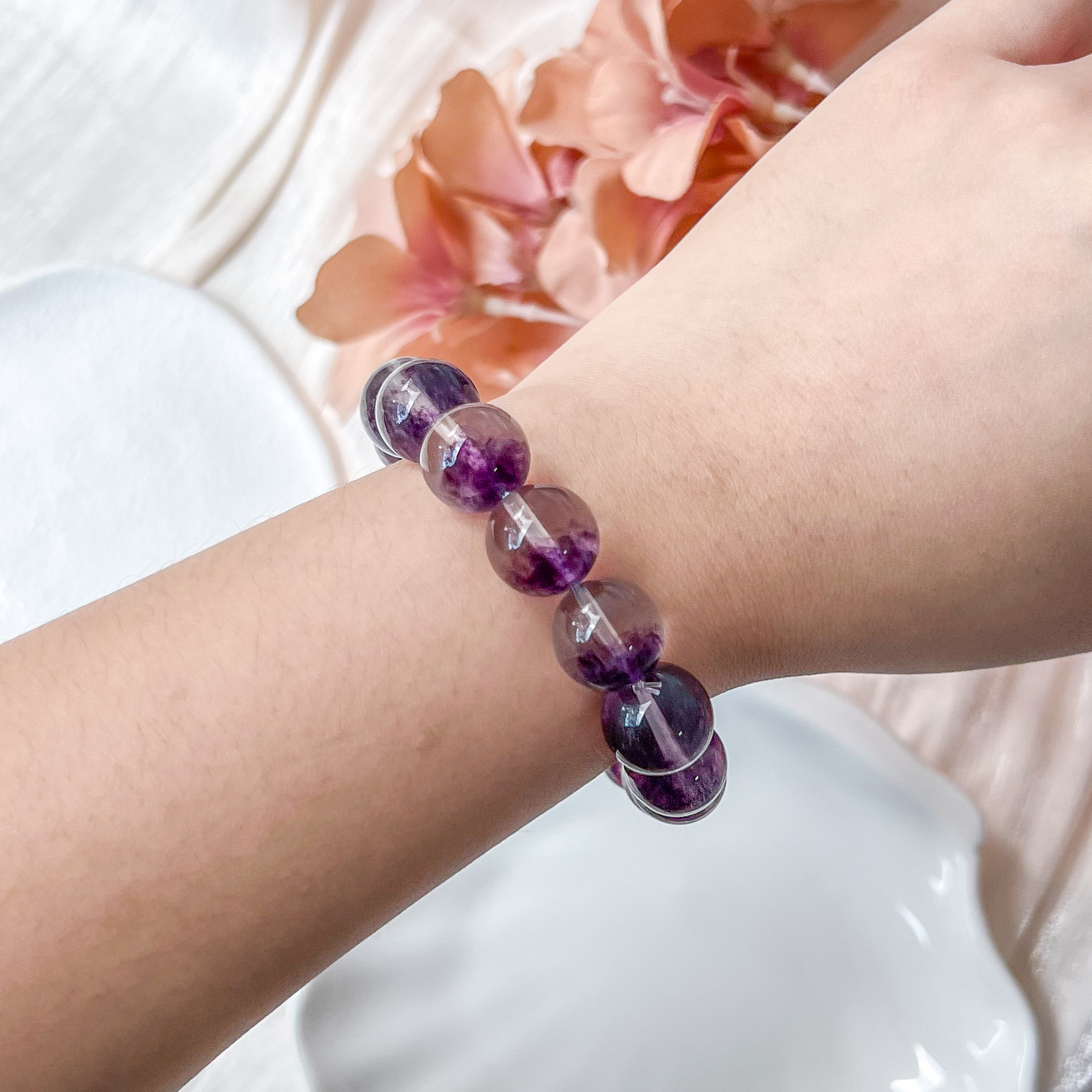 Purple Fluorite 13mm Bracelet