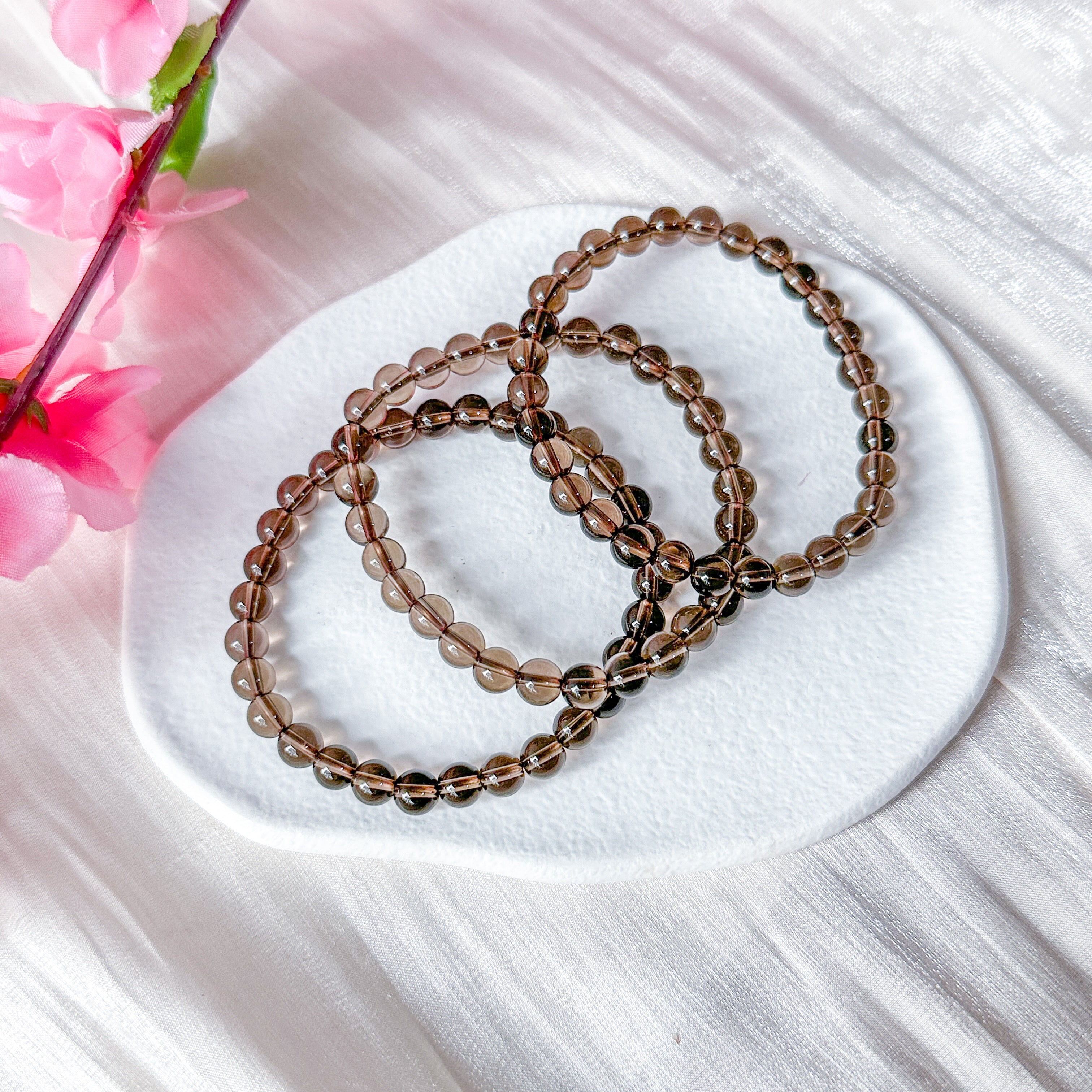 Smoky Quartz 6mm Bracelet