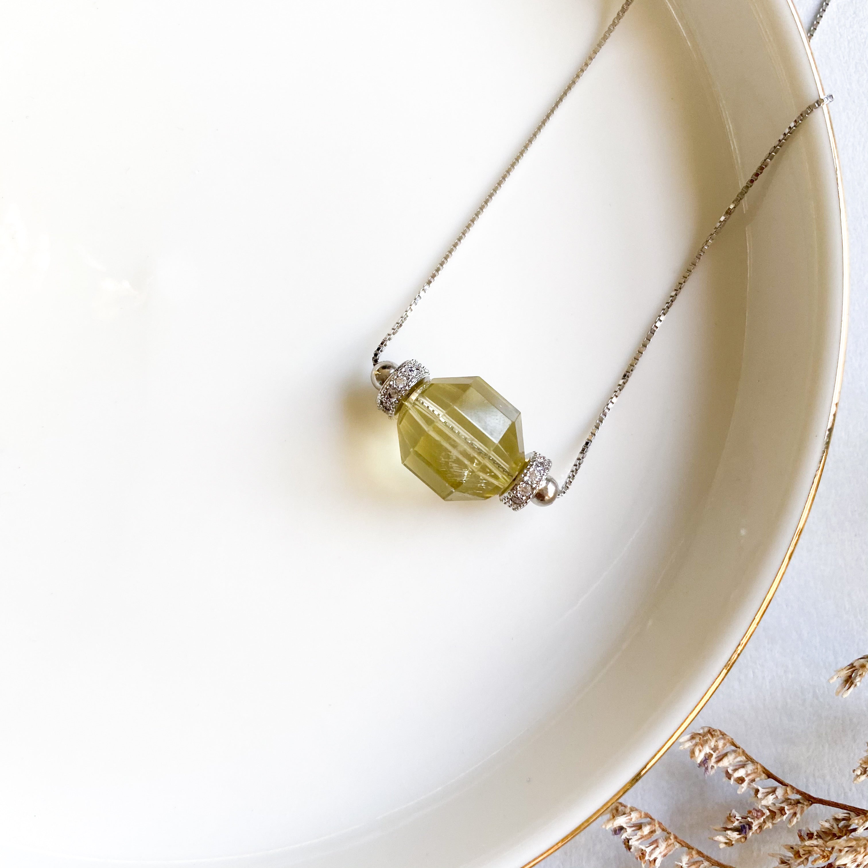 Lemon Citrine Geometric Necklace