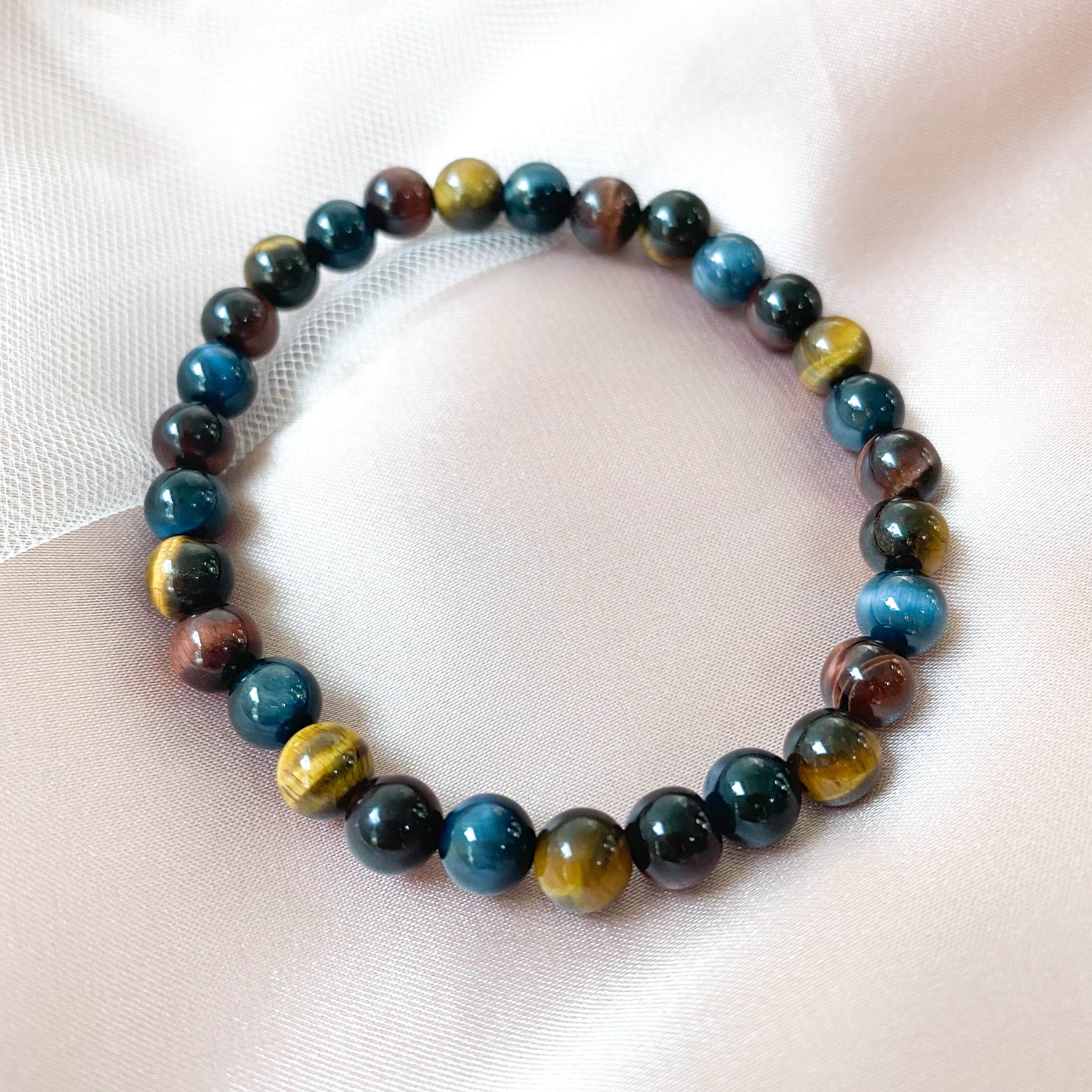 Tri-Colour Tiger Eye 6mm Bracelet