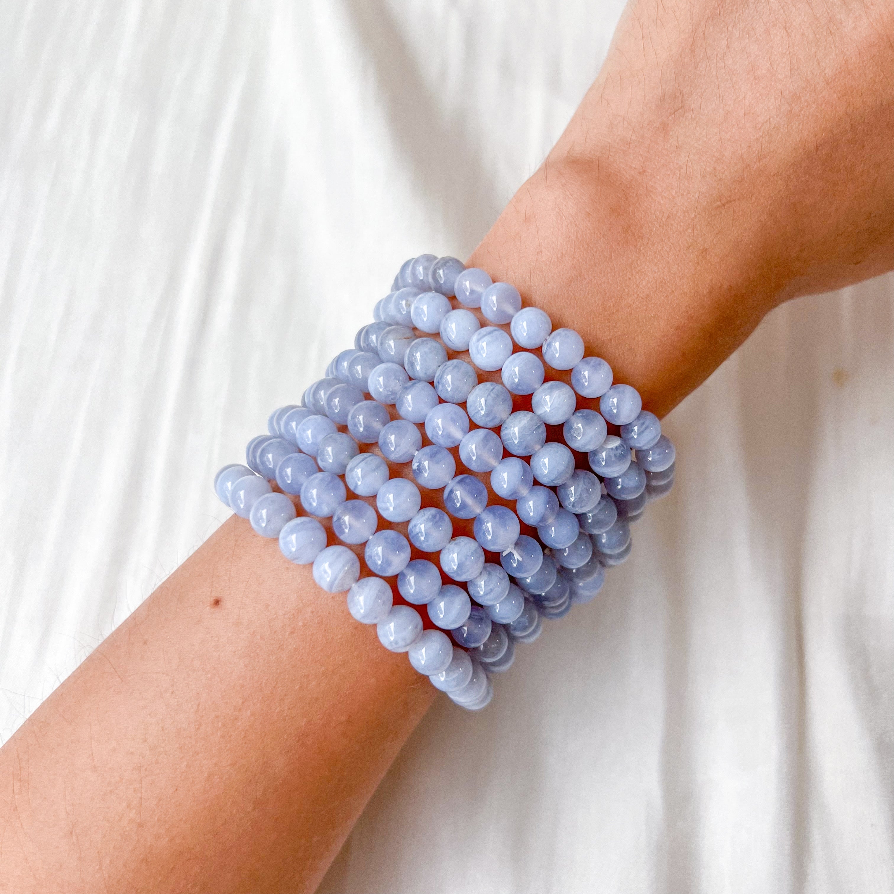 Blue Lace Agate 6mm Bracelet