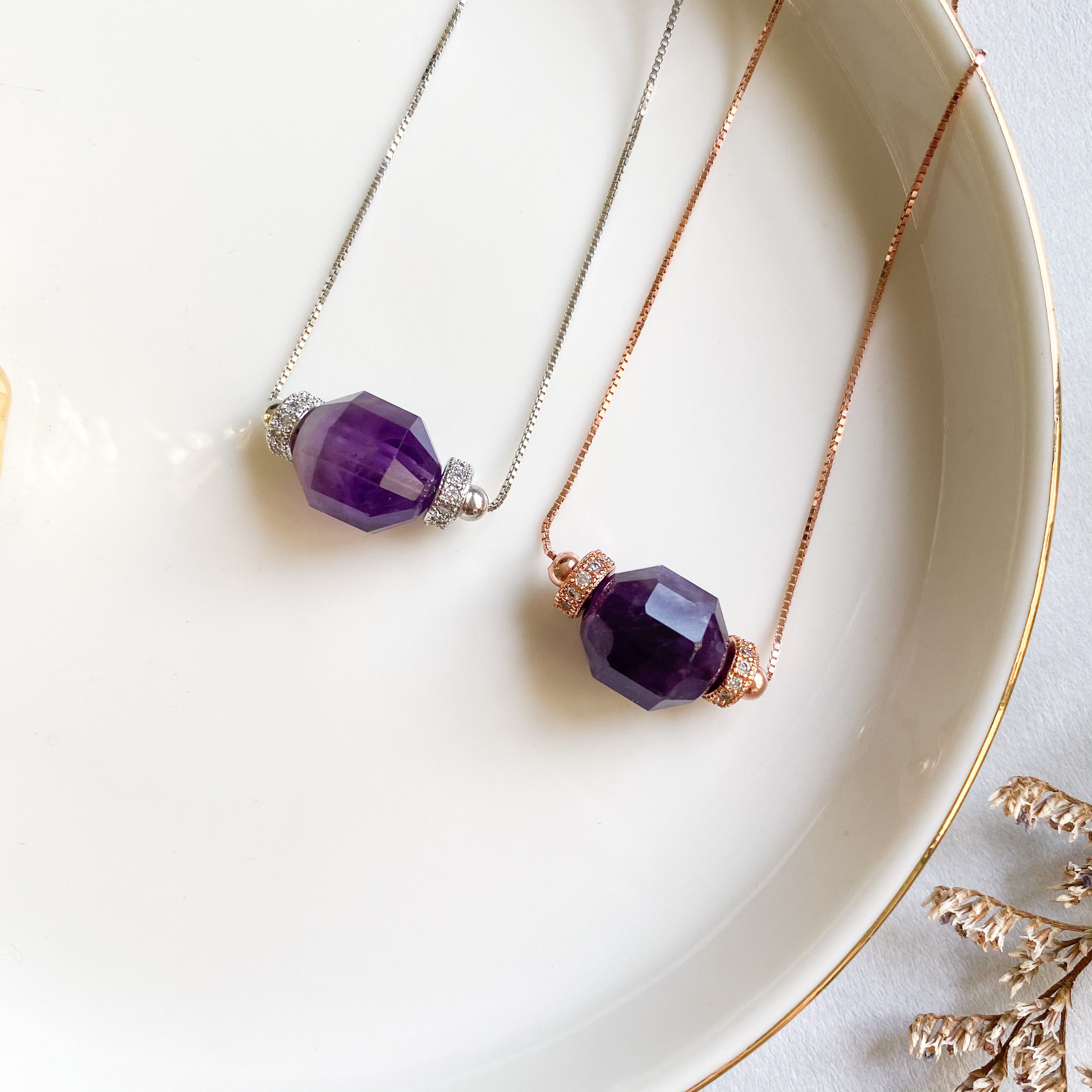 Amethyst Geometric Necklace
