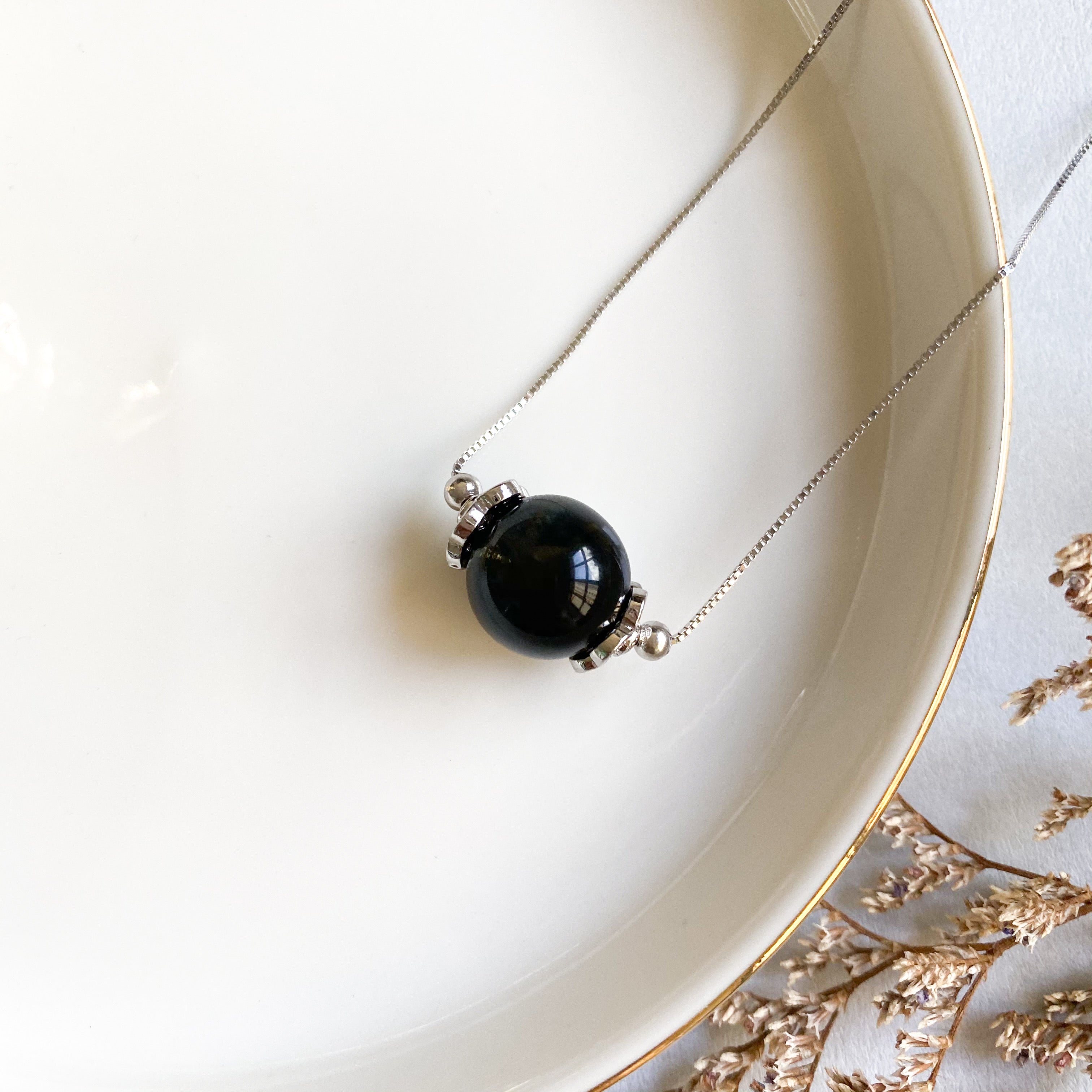 Blue Tiger’s Eye Solitaire Necklace