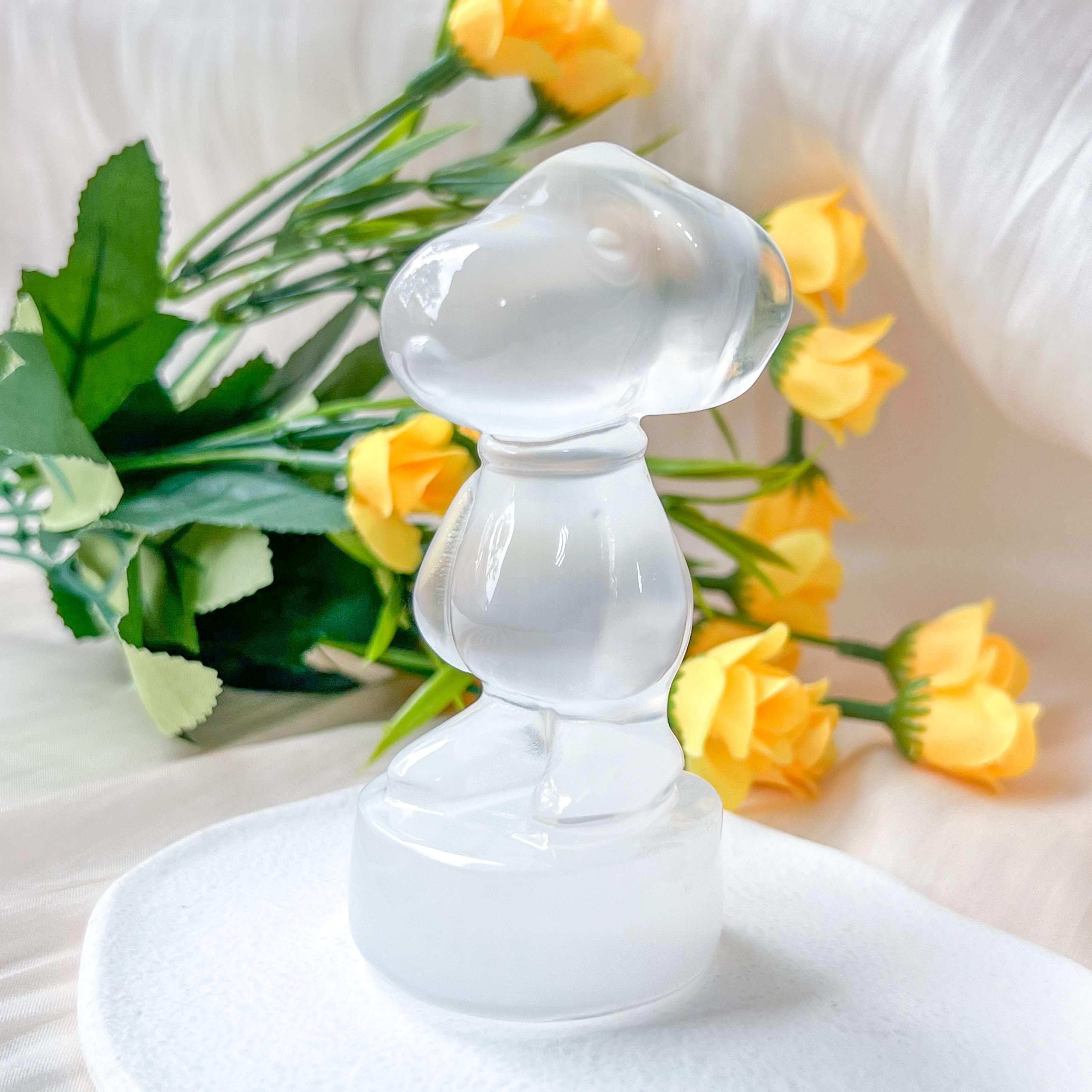 Selenite Snoopy Display