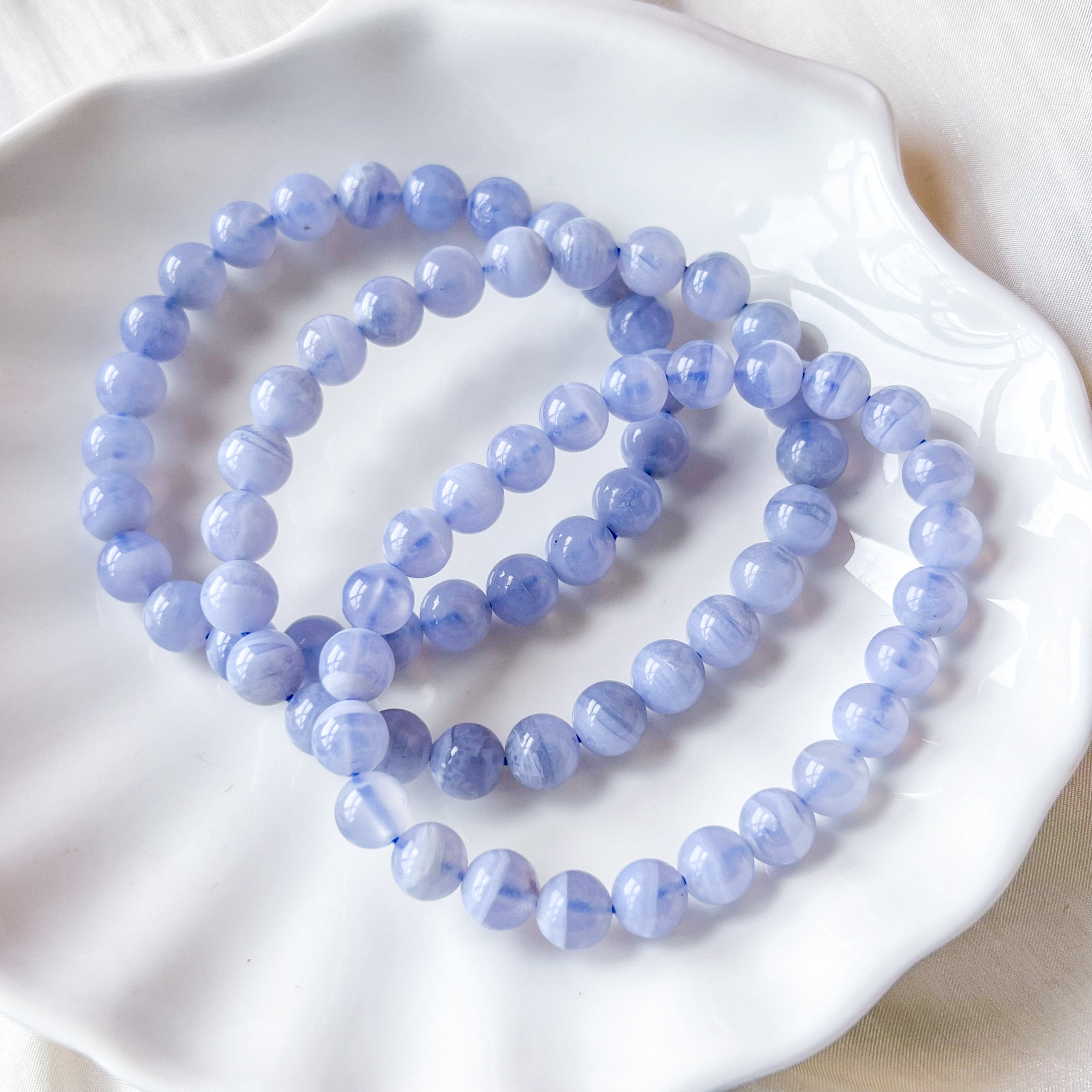 Blue Lace Agate 8mm Bracelet