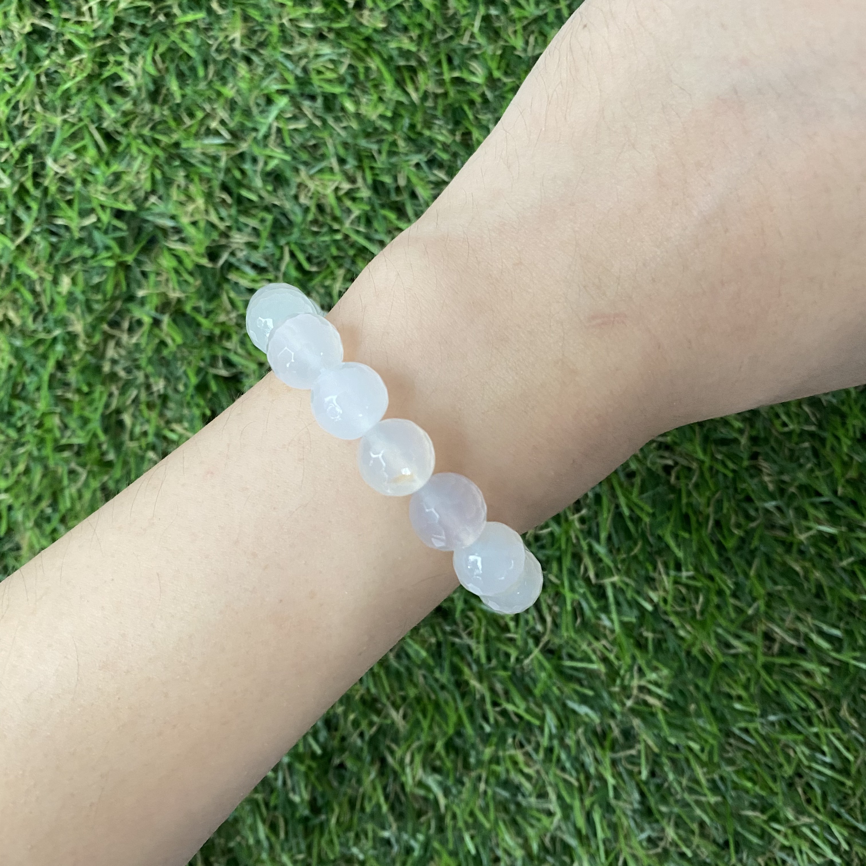 White Agate 10mm AAA Bracelet
