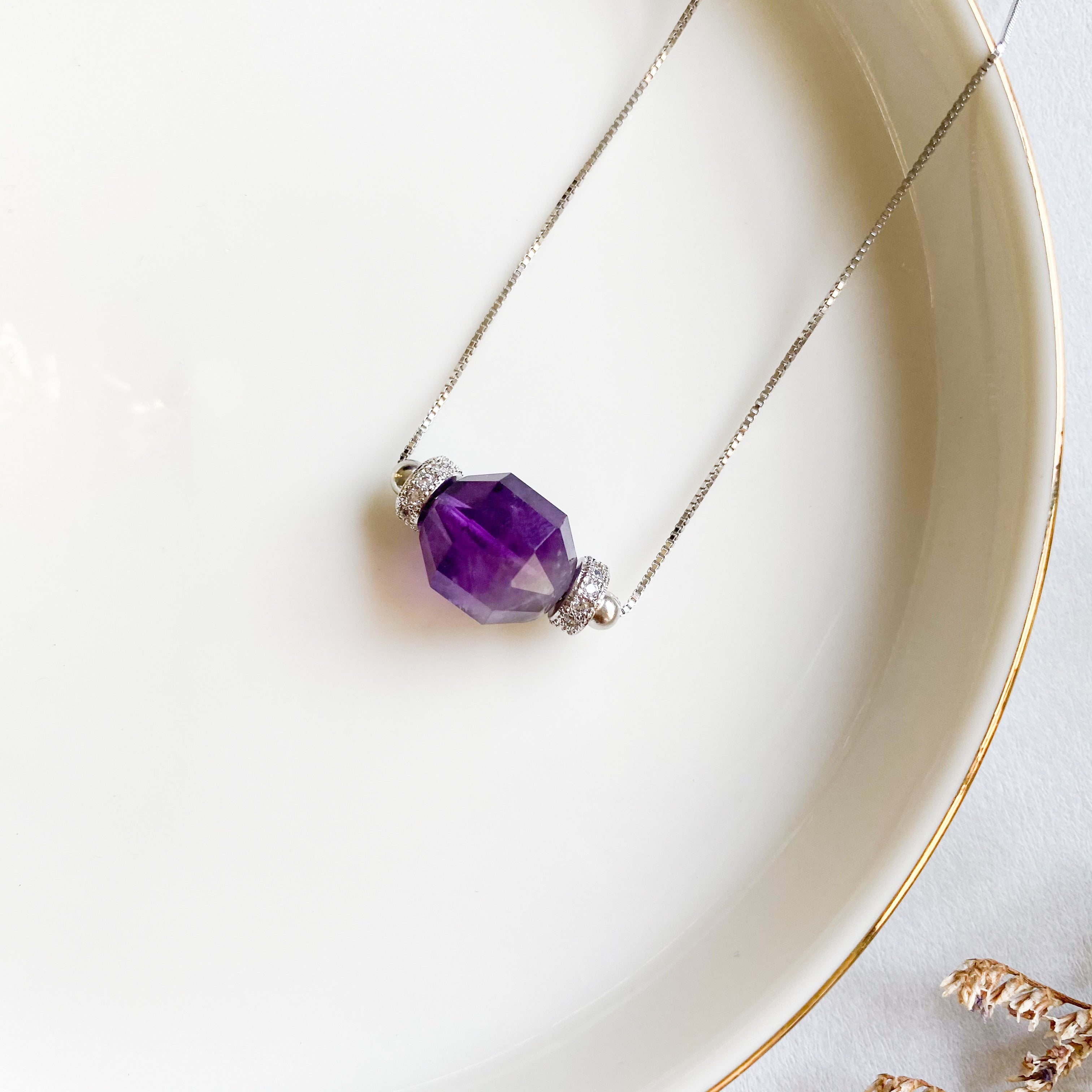 Amethyst Geometric Necklace