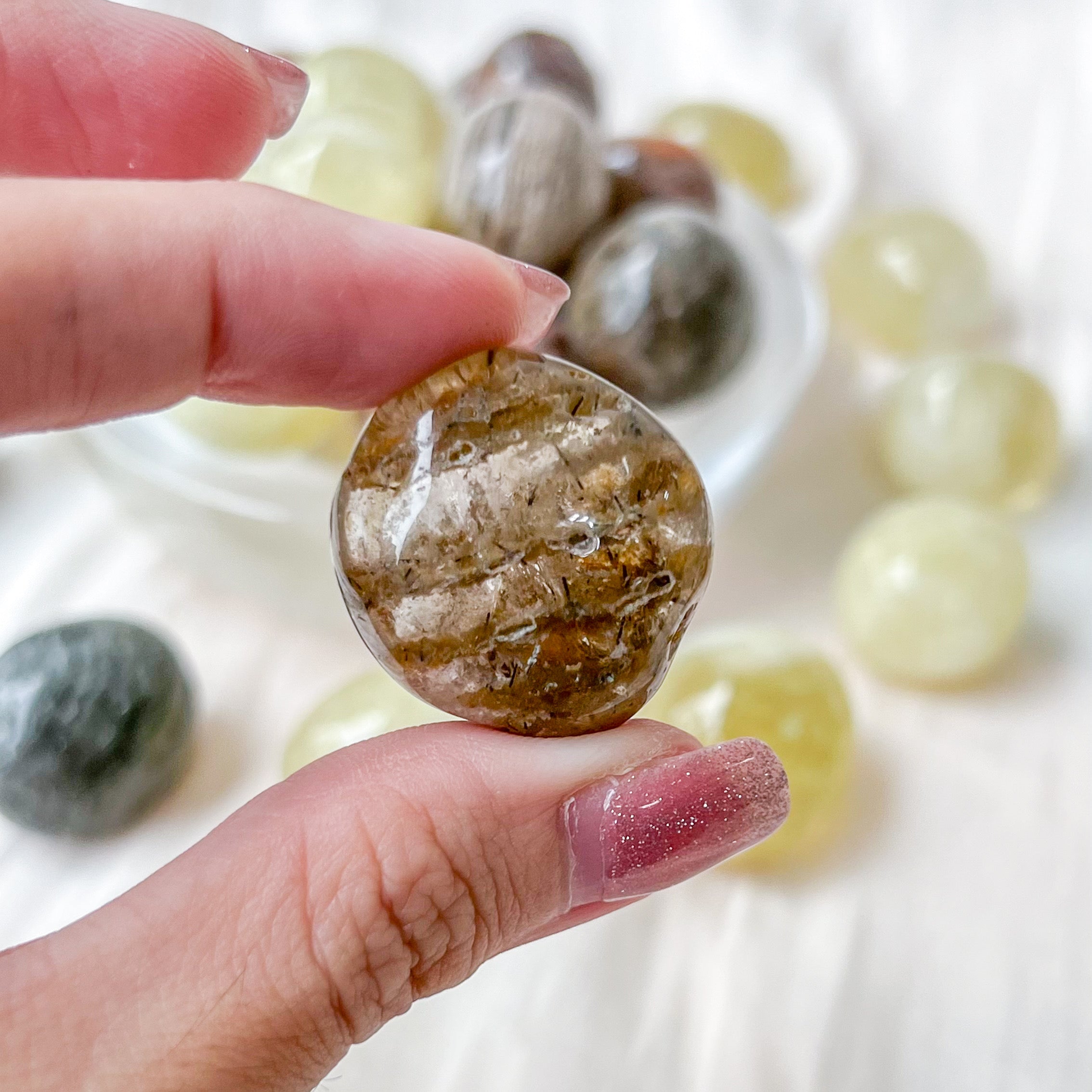 Lodolite Quartz Tumble