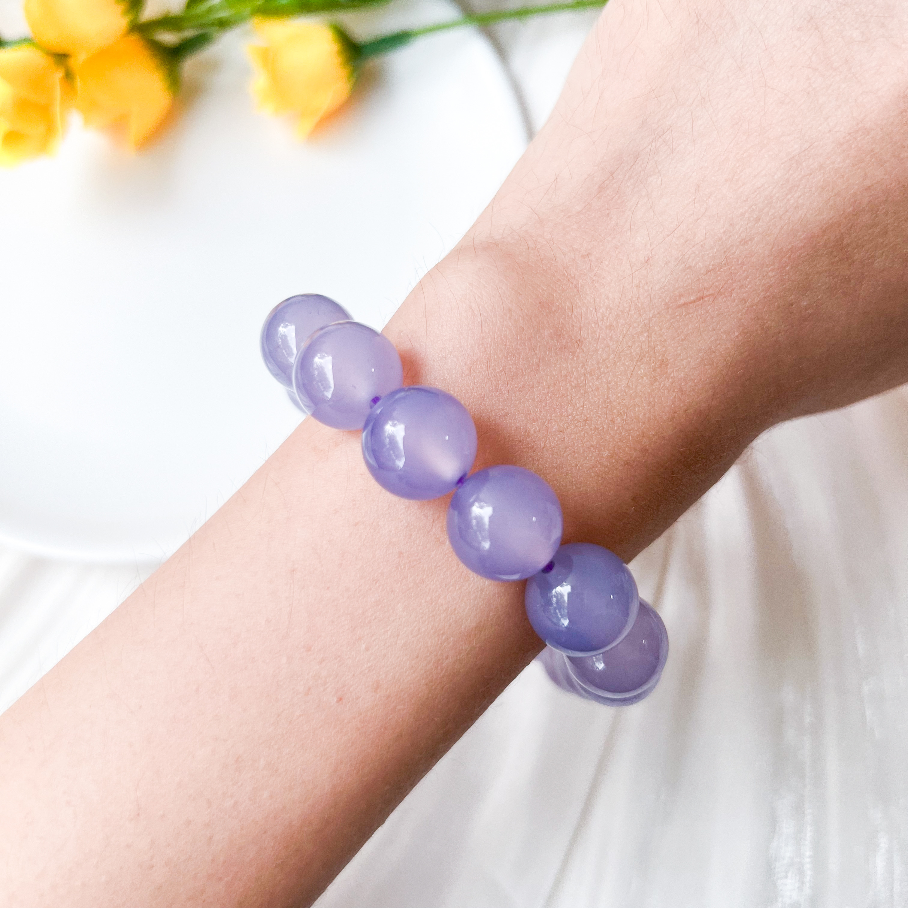 Purple Chalcedony 12mm Bracelet