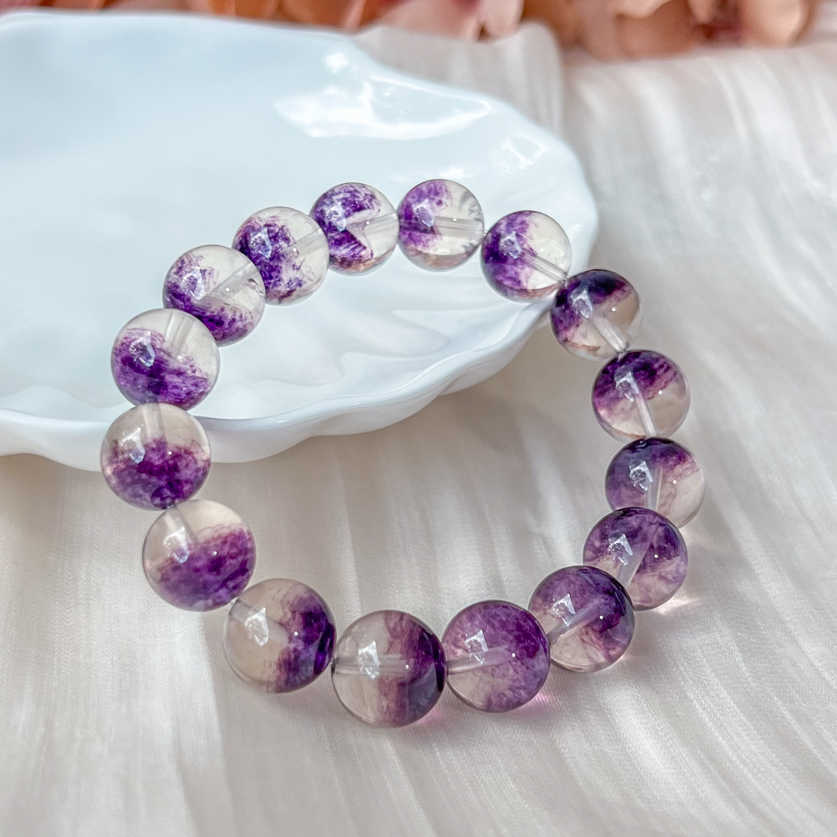 Purple Fluorite 13mm Bracelet