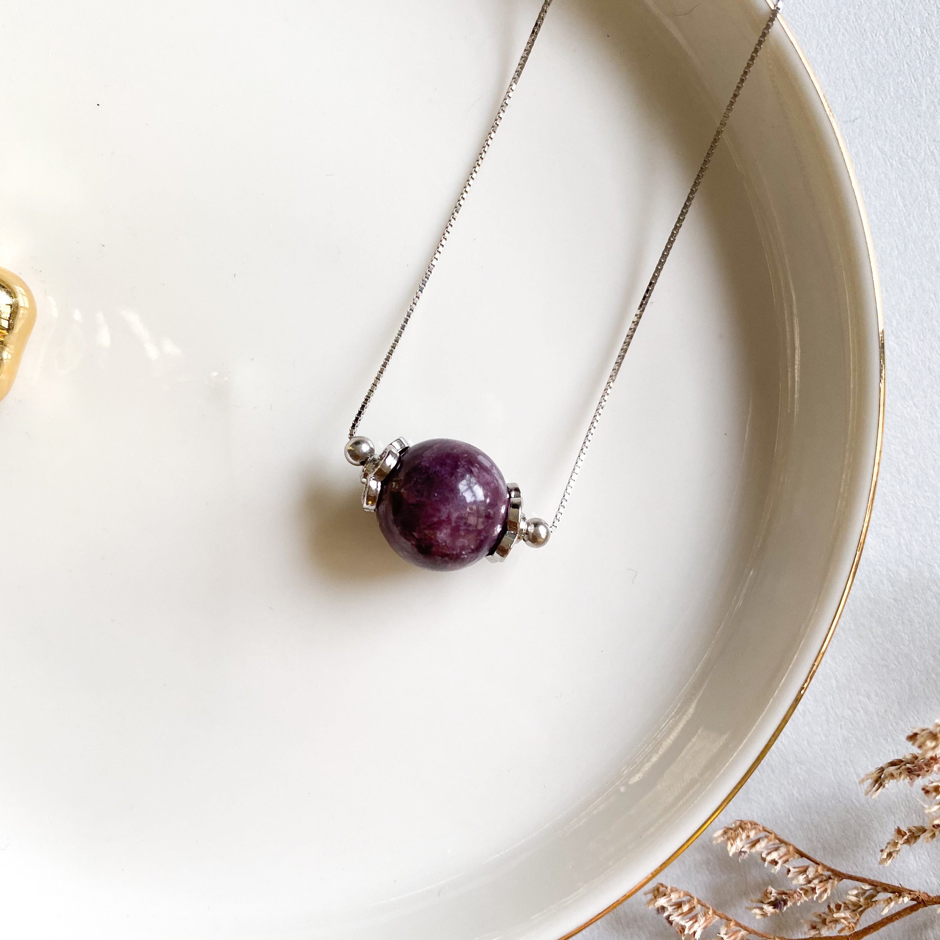 Lepidolite Solitaire Necklace