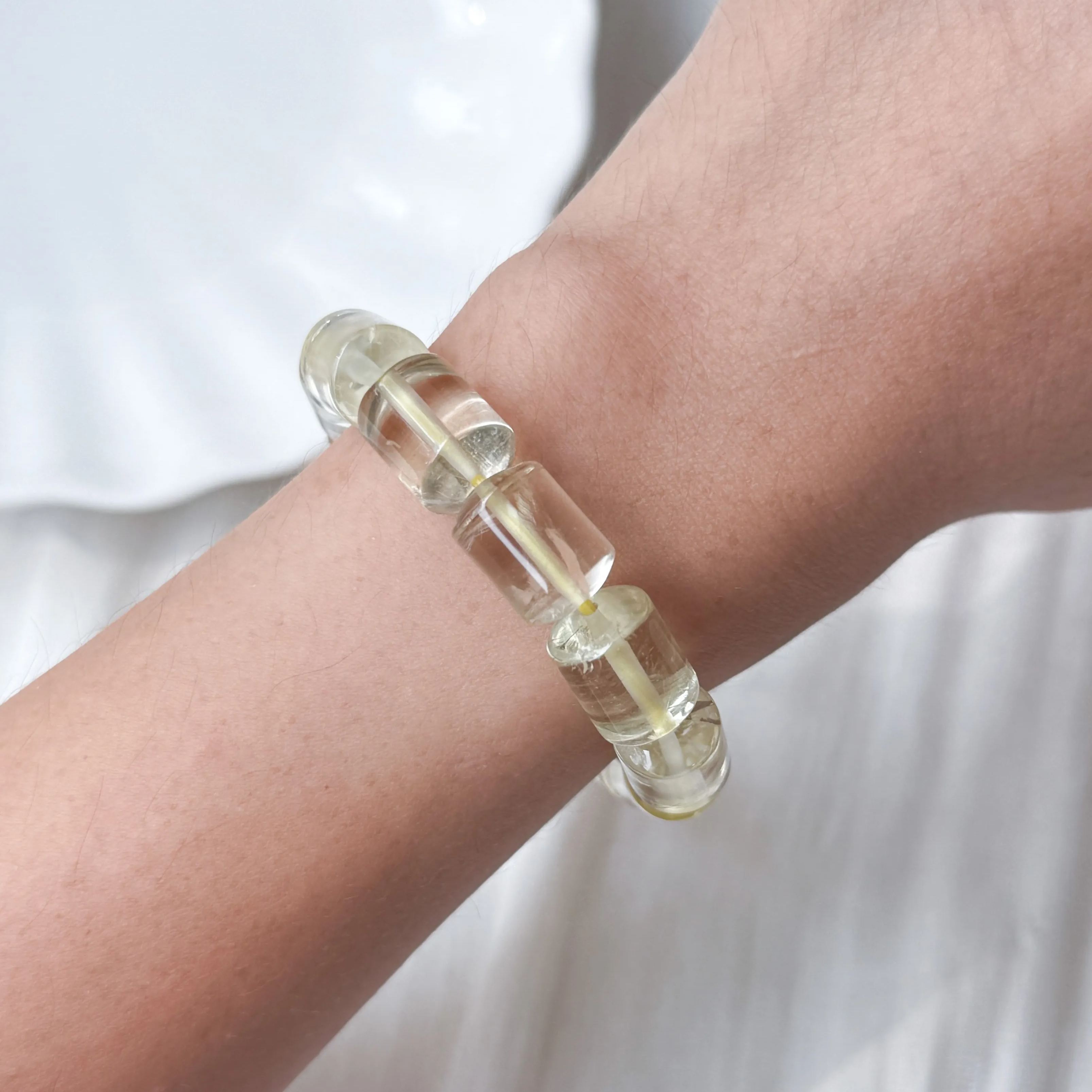 Lemon Citrine Barrel Bracelet