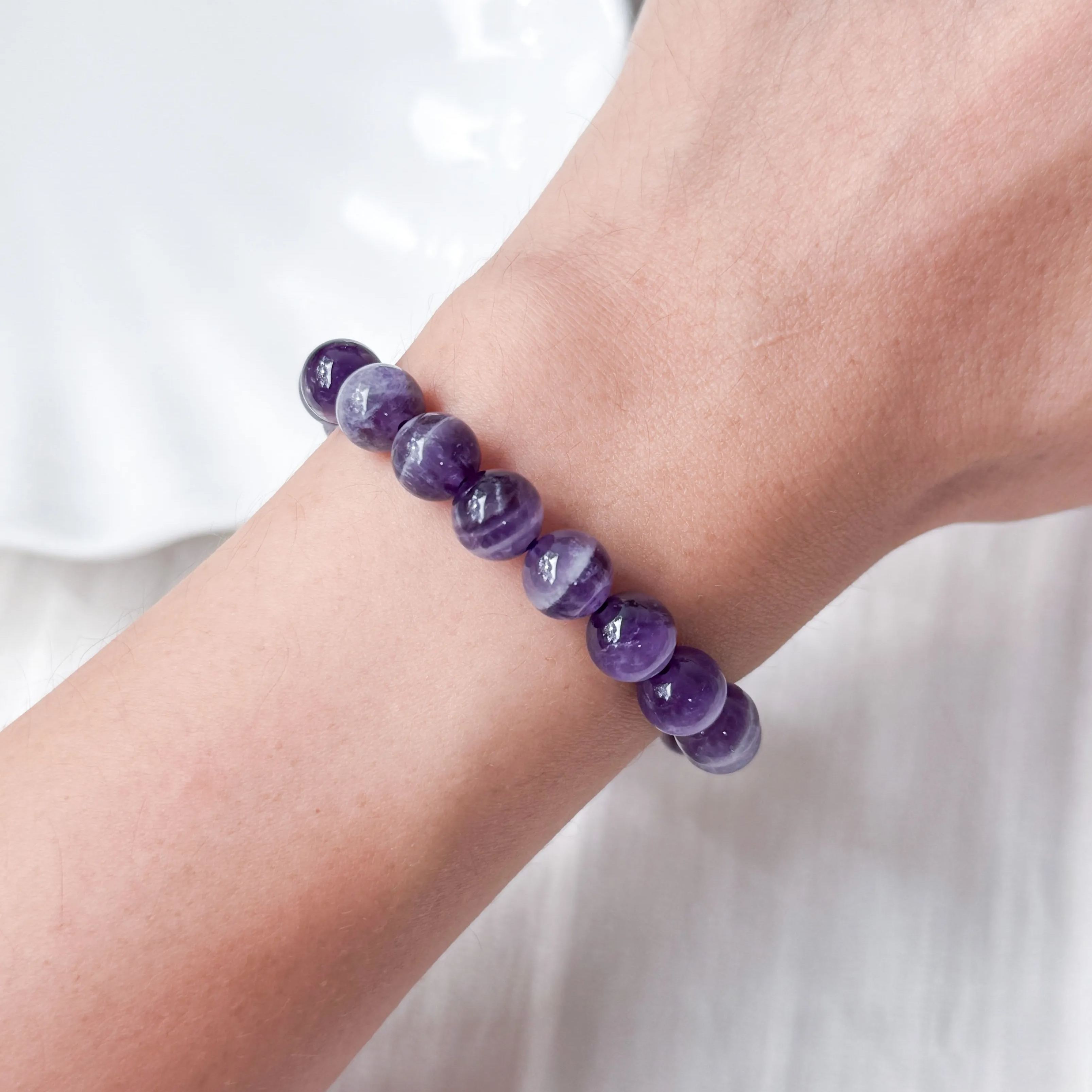 Chevron Amethyst 8mm Bracelet
