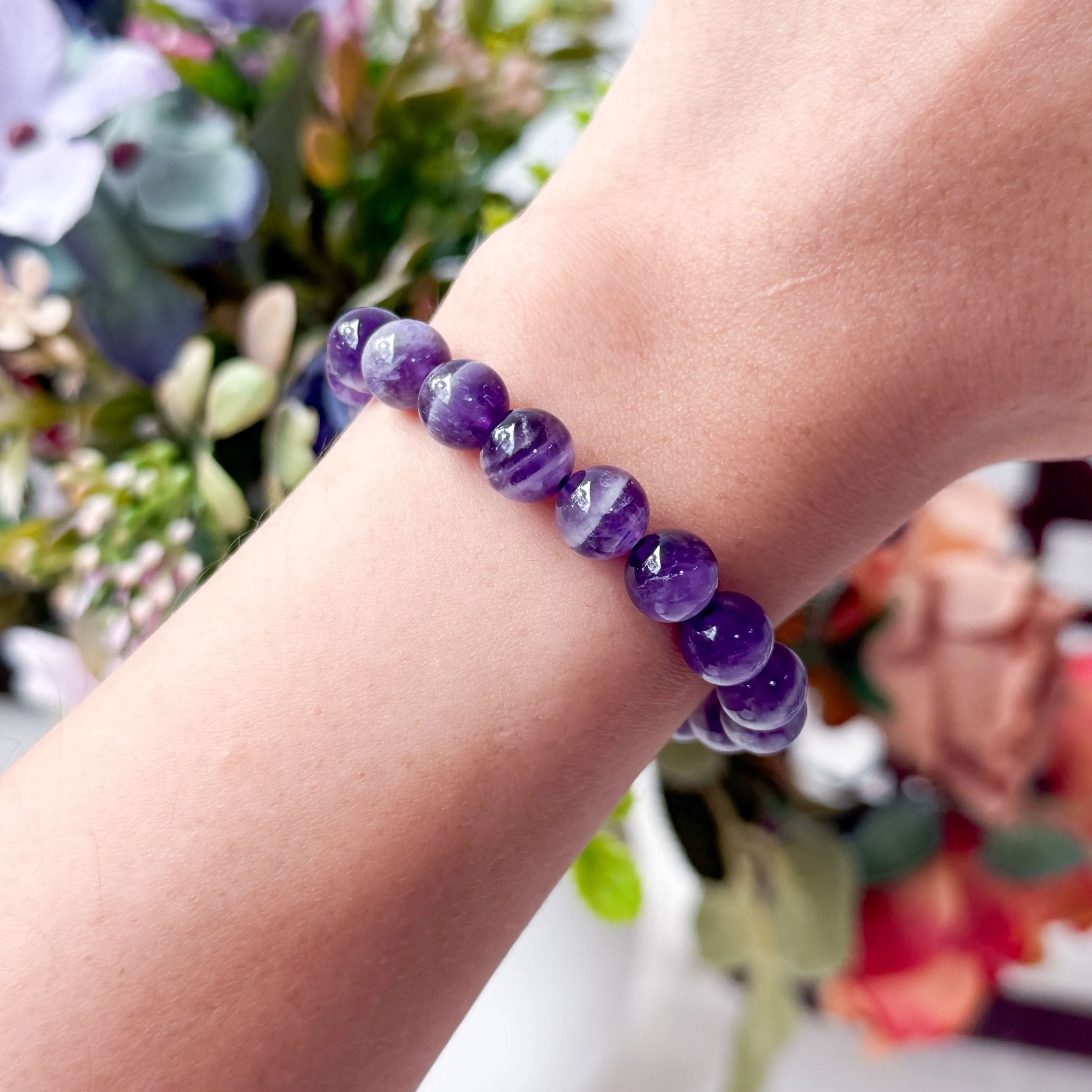 Chevron Amethyst 8mm Bracelet