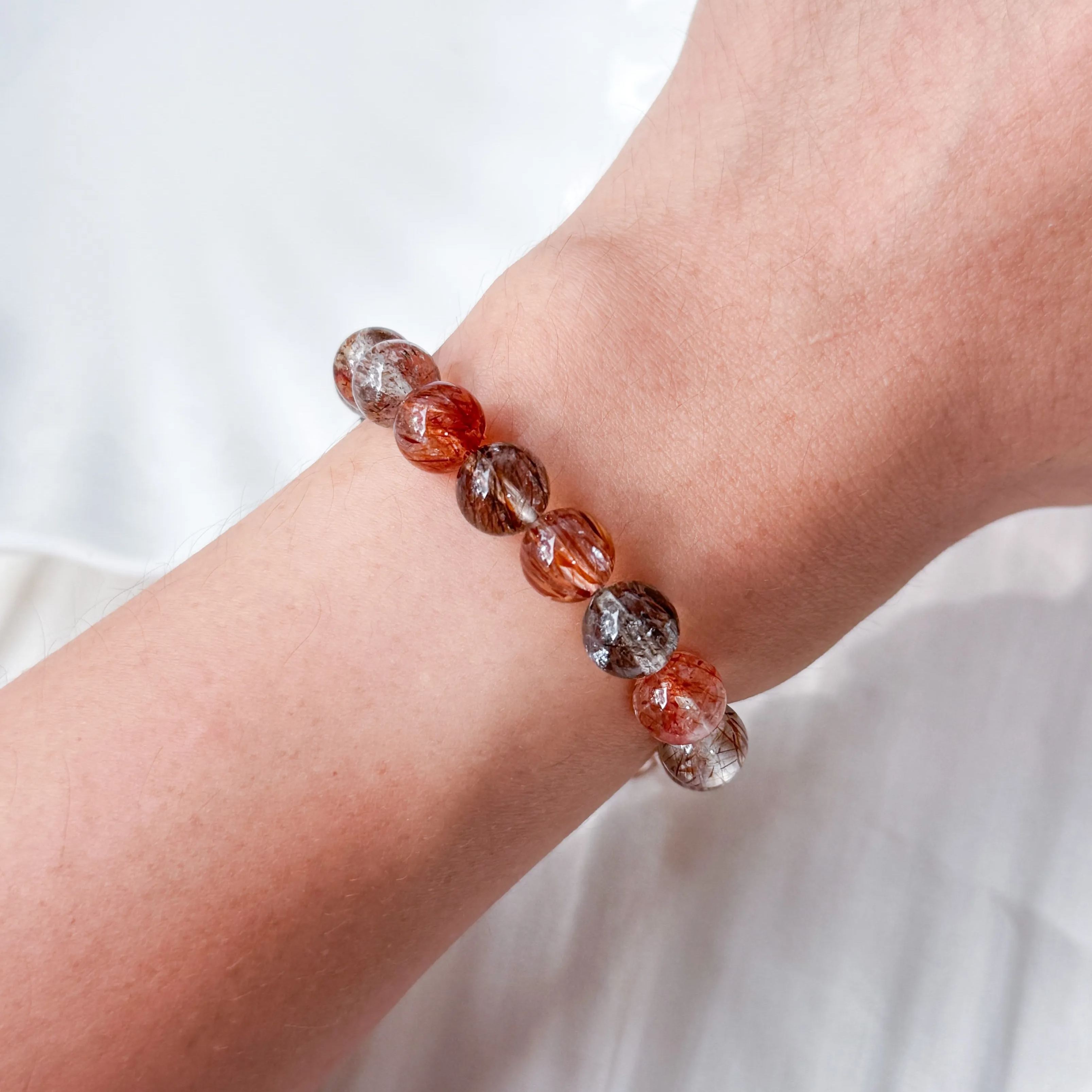 Black Gold Rutilated Quartz 8+mm AAA Bracelet