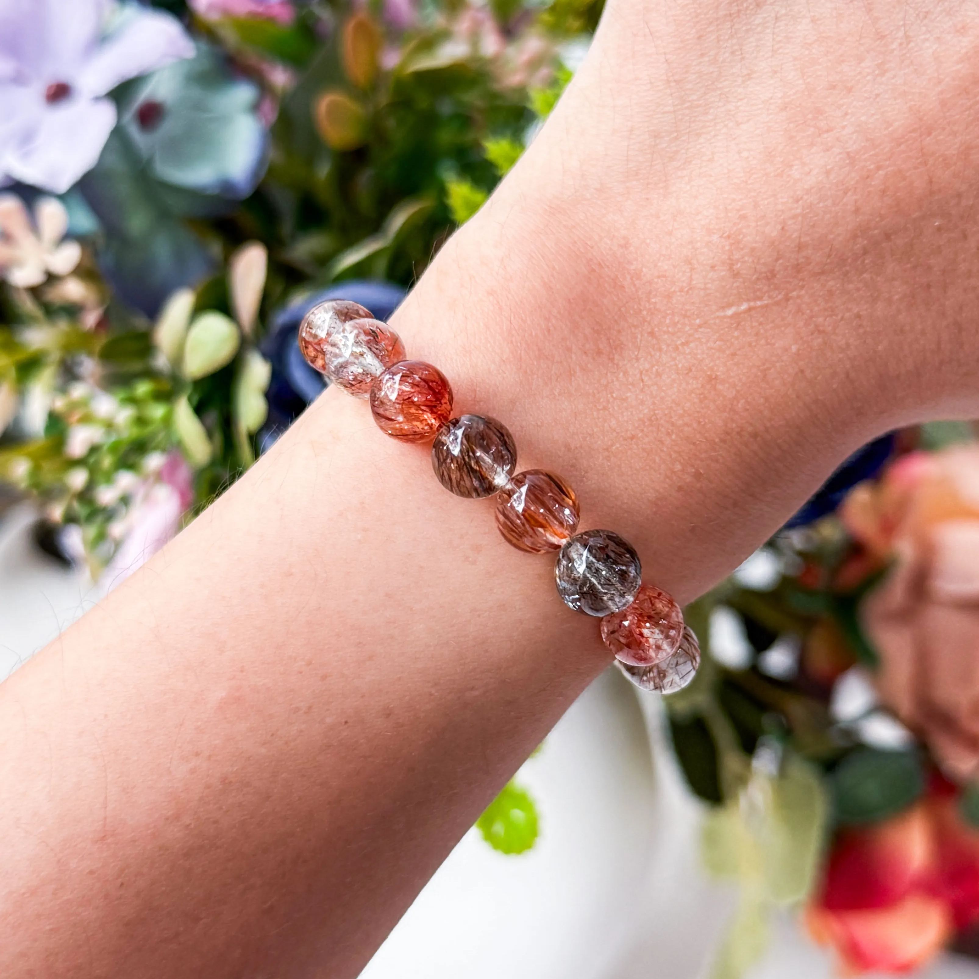 Black Gold Rutilated Quartz 8+mm AAA Bracelet