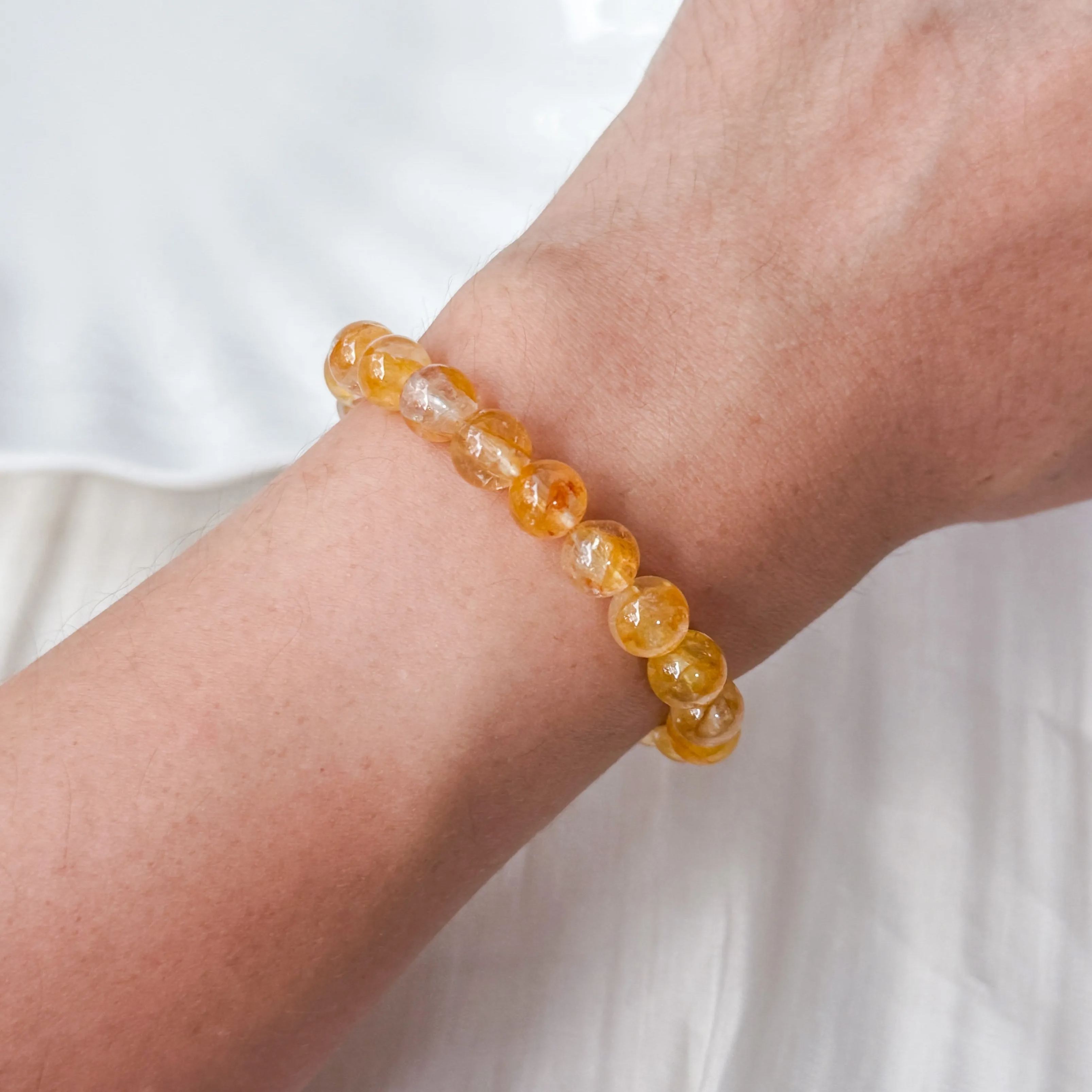 Yellow Hematoid in Quartz 6-7mm Bracelet