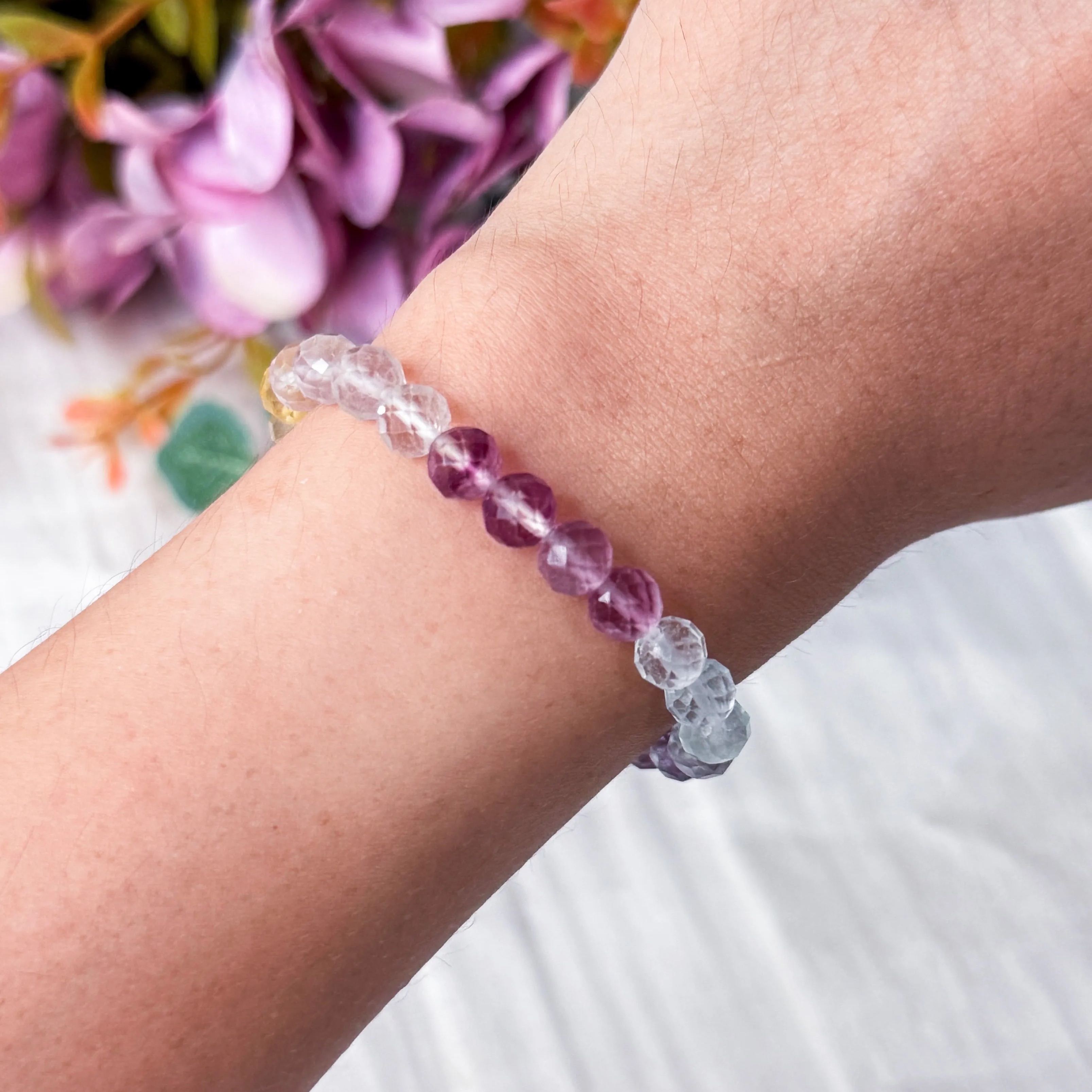 Candy Fluorite 6mm Cut Bracelet