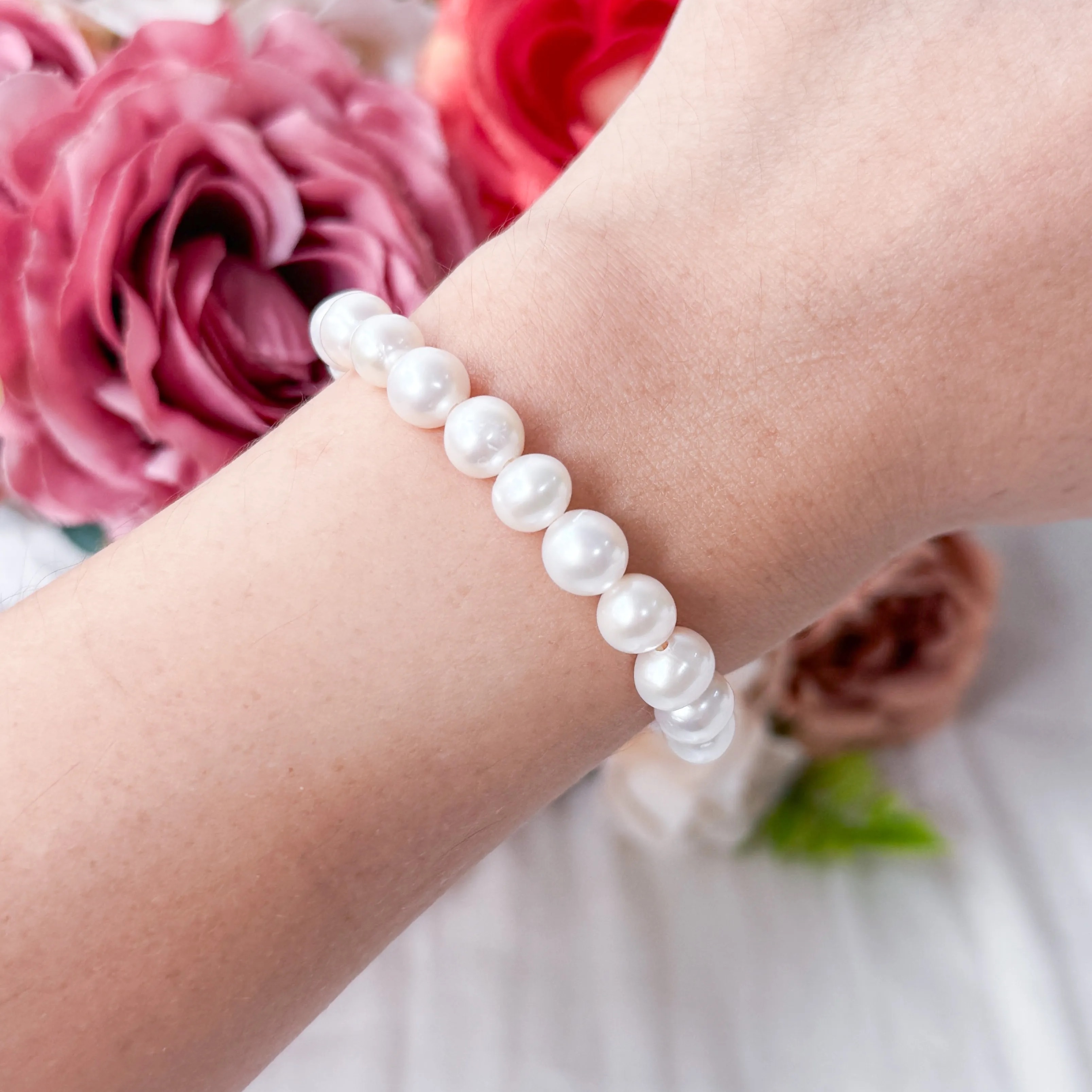 White Freshwater Pearl 7mm Bracelet