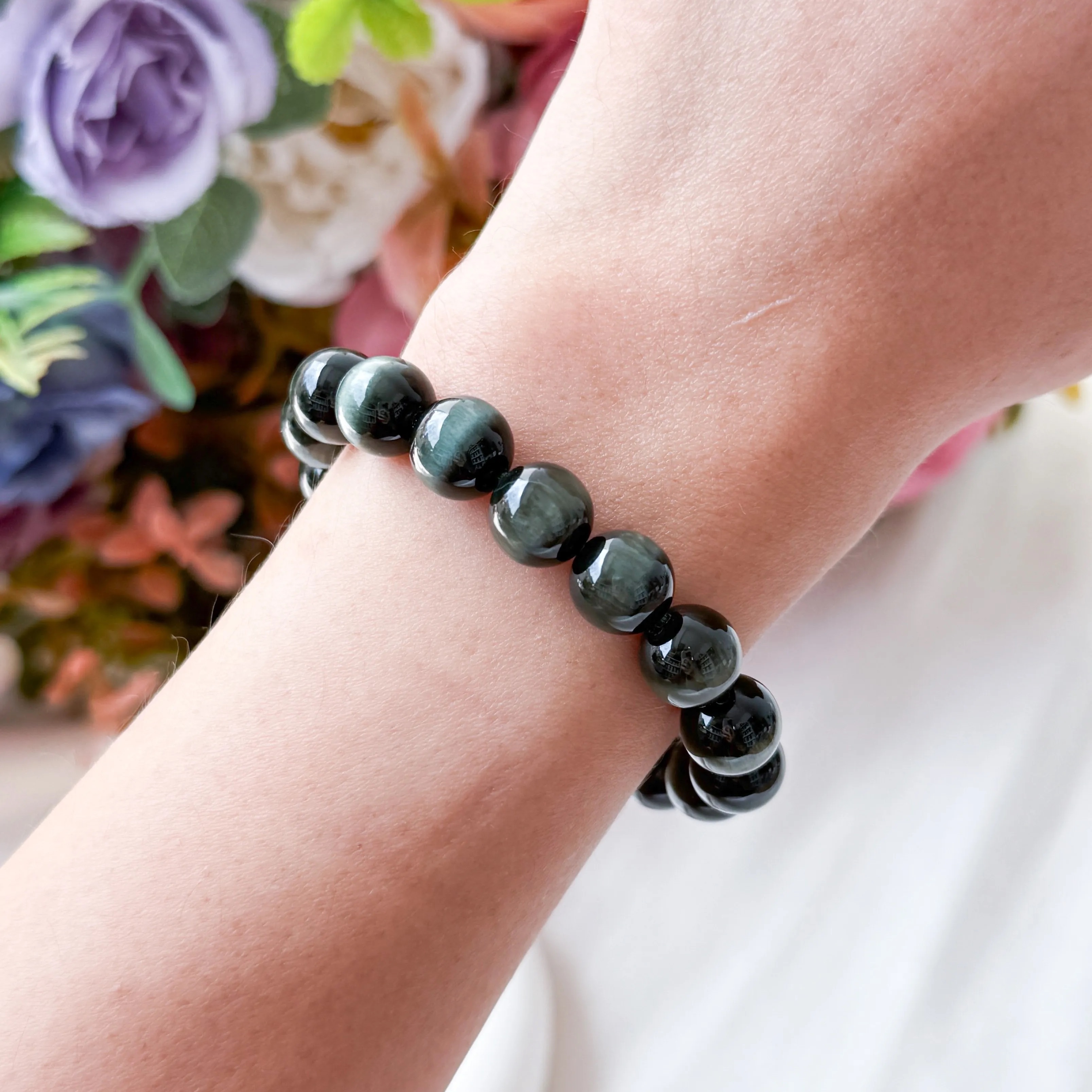 Green Cat's Eye 8mm Bracelet