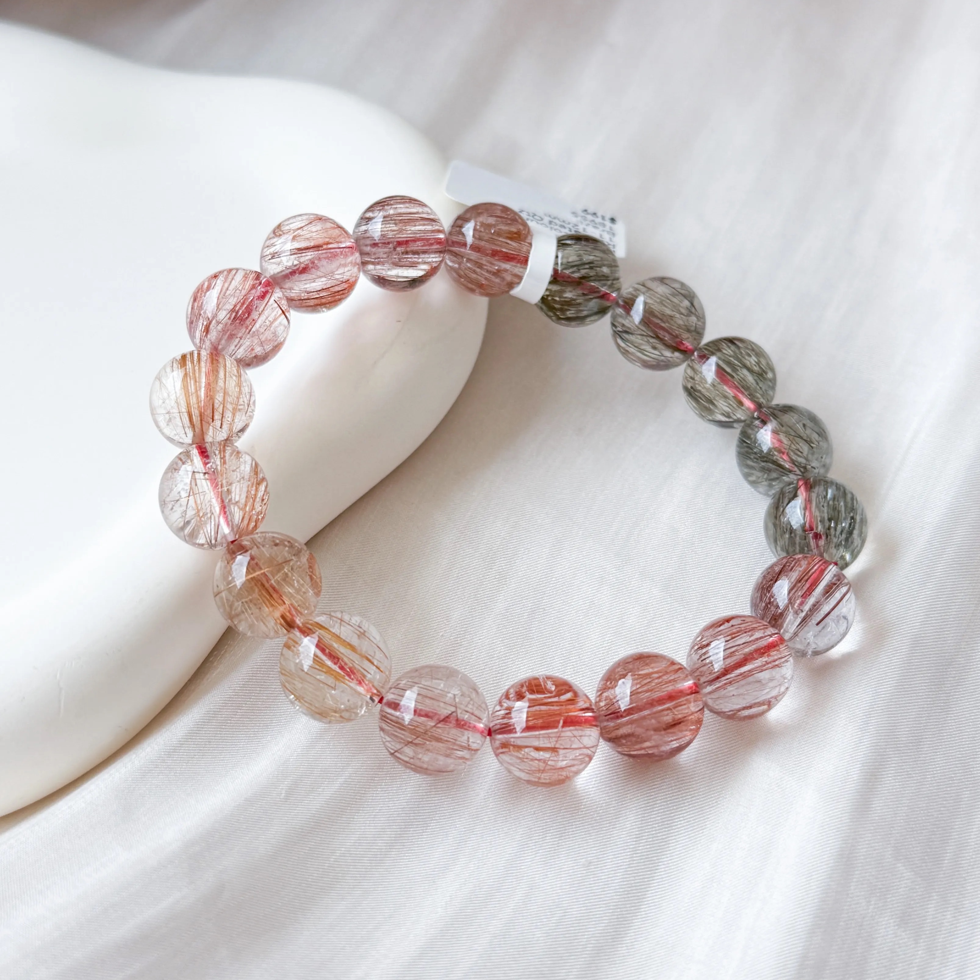 Multi Coloured Rutilated Quartz 11-12mm Bracelet