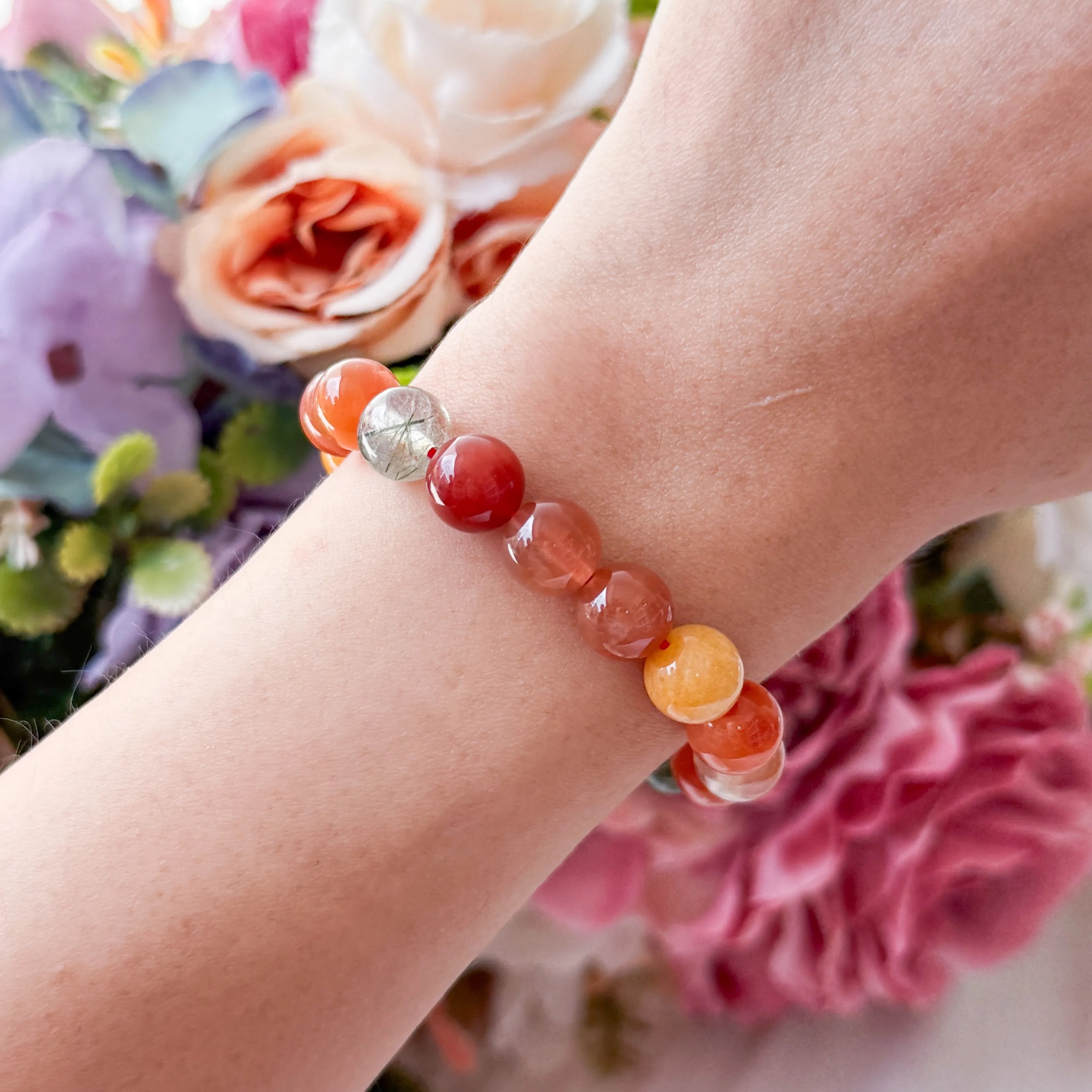 Multi Coloured Rabbit Hair Rutile Bracelet