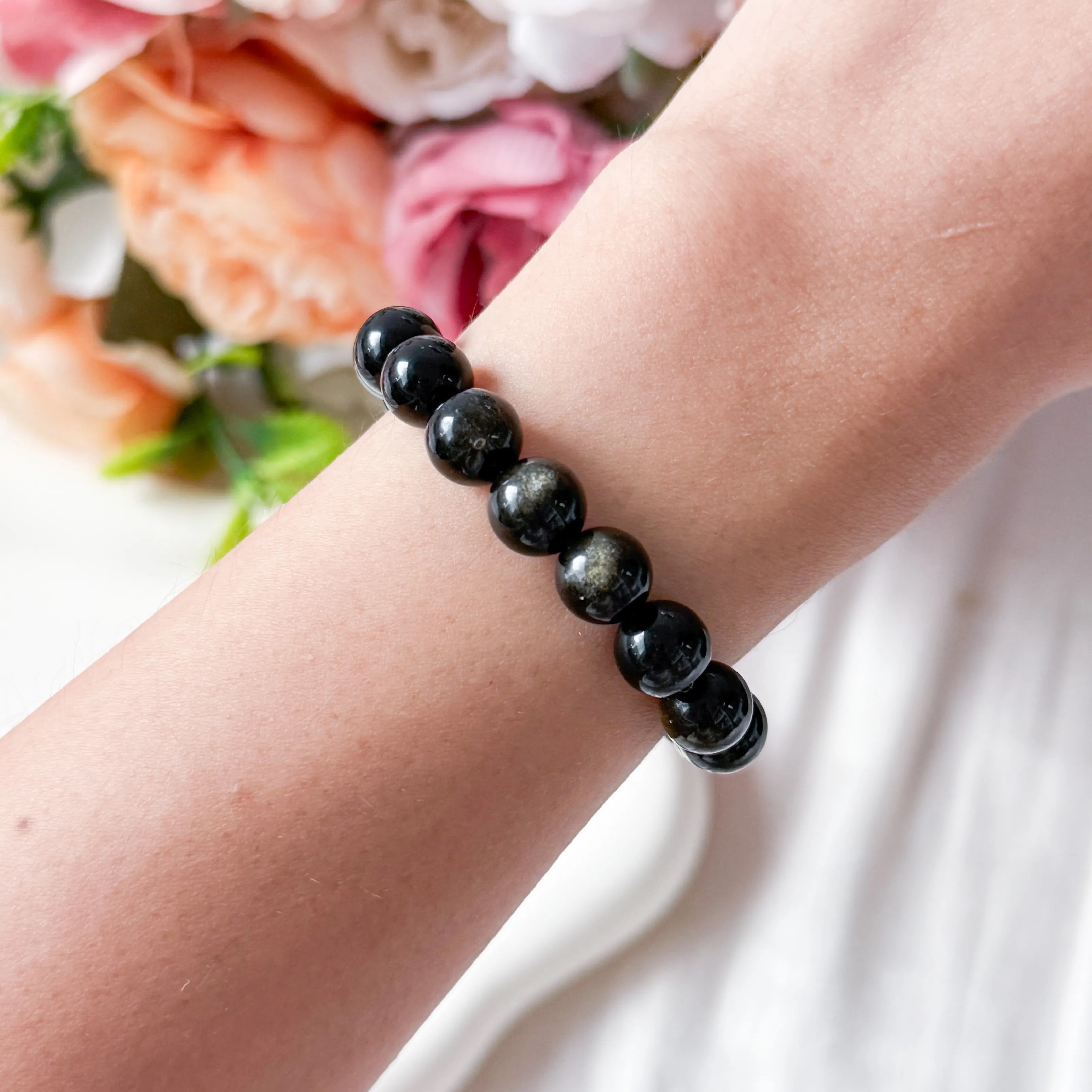 Gold Sheen Obsidian 8mm Bracelet
