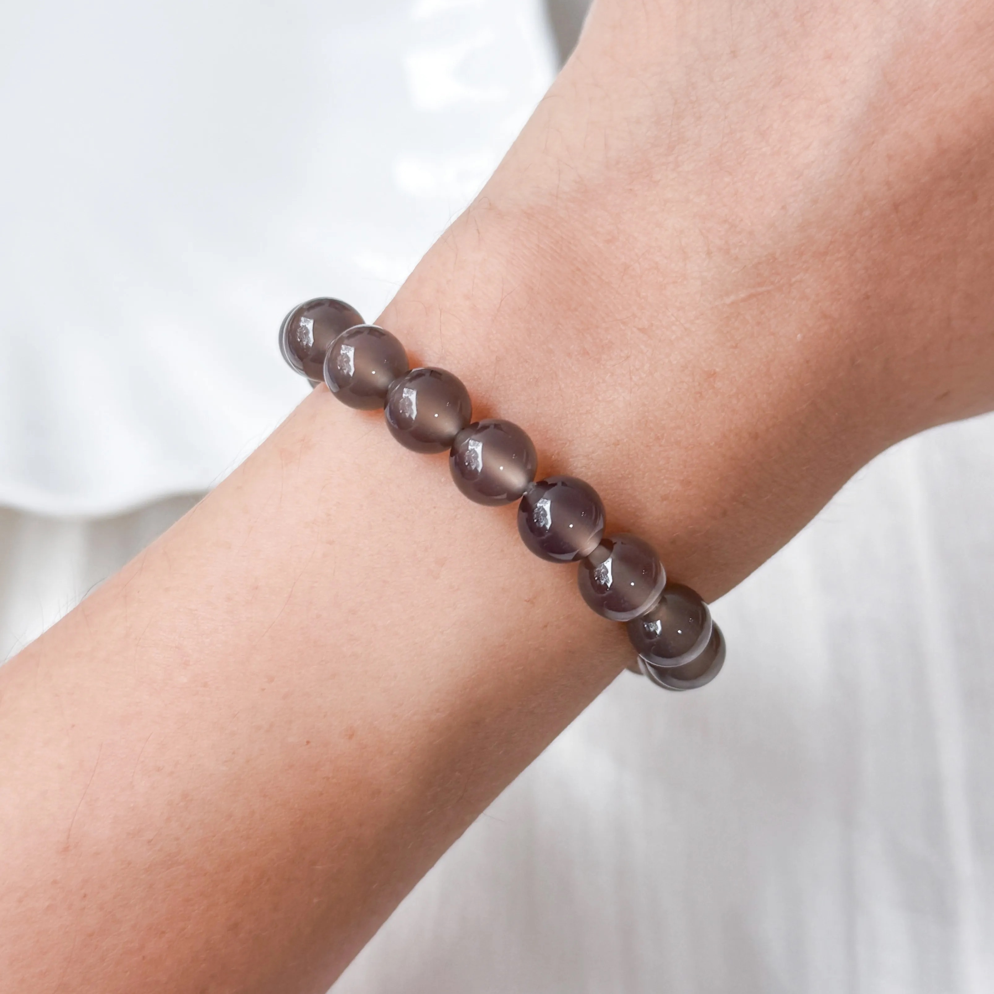 Grey Chalcedony 8mm Bracelet