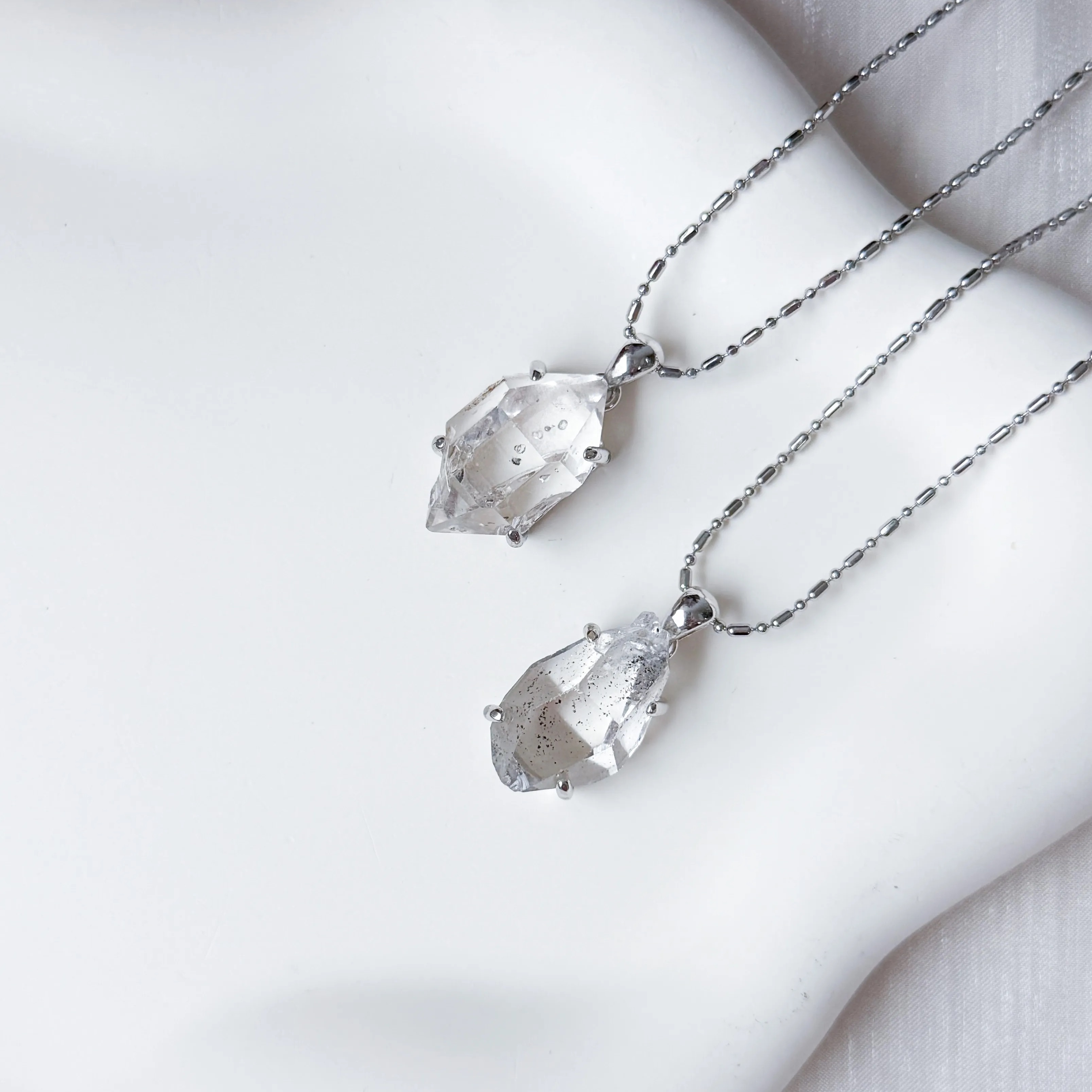 Herkimer Diamond Claw Clasp Pendant