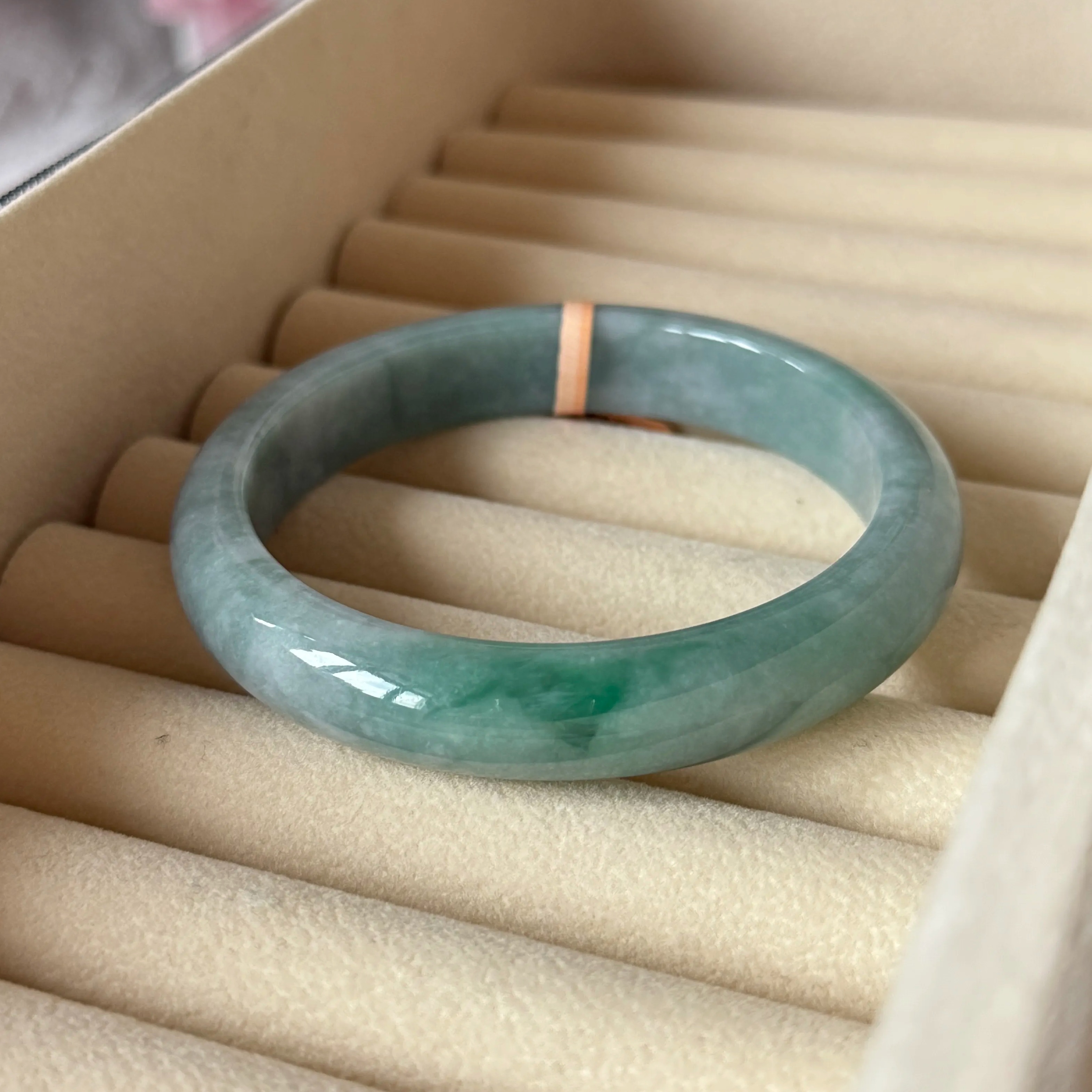 Grade A Waterhue Apple Green Jade Bangle - S58+/52.8g