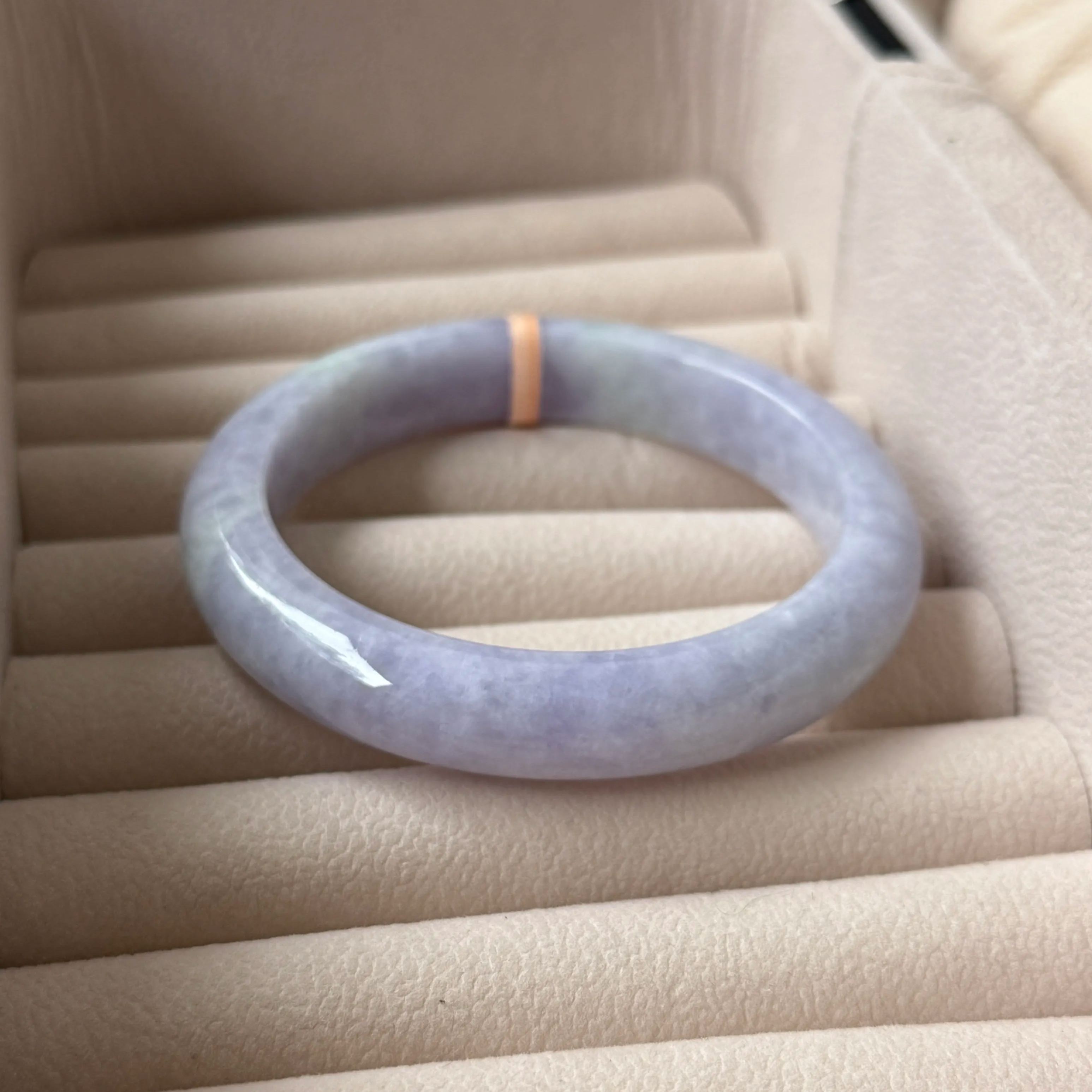 Grade A Iris Lavender Green Jade Bangle - S57/58.2g - YTM