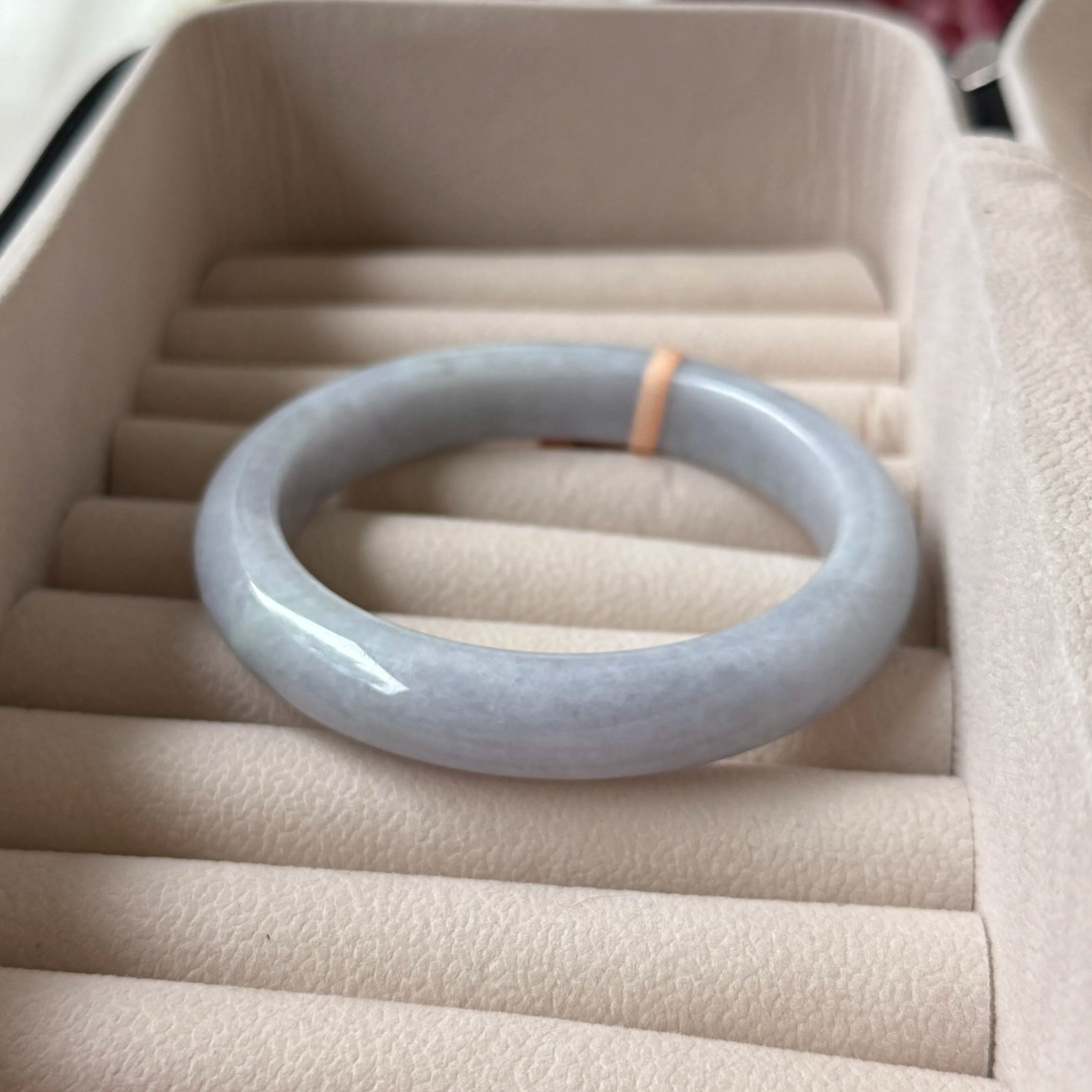 Grade A Lavender Green Jade Bangle - S59/64.4g