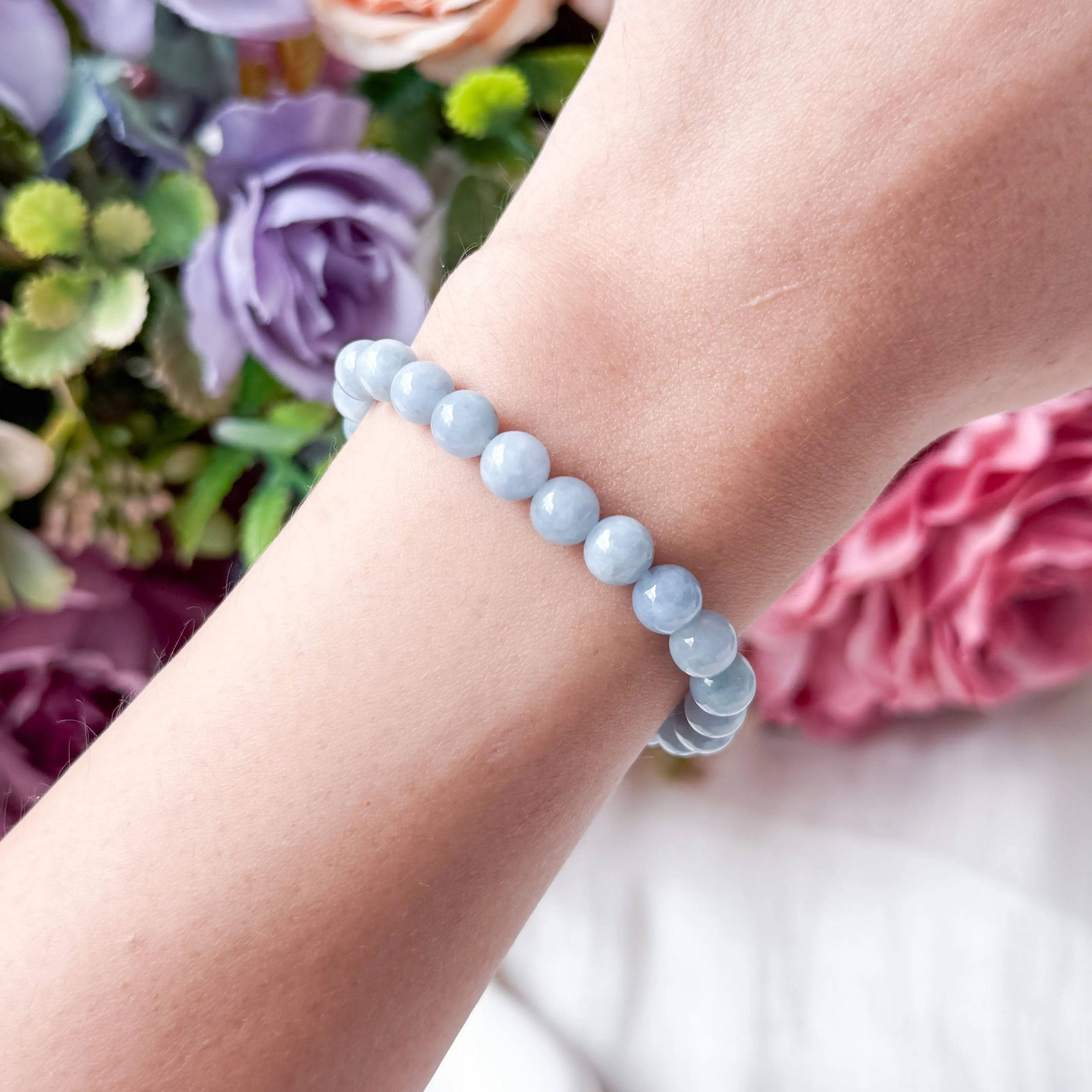 Grade A Waterhue Lavender Jade 6mm Bracelet