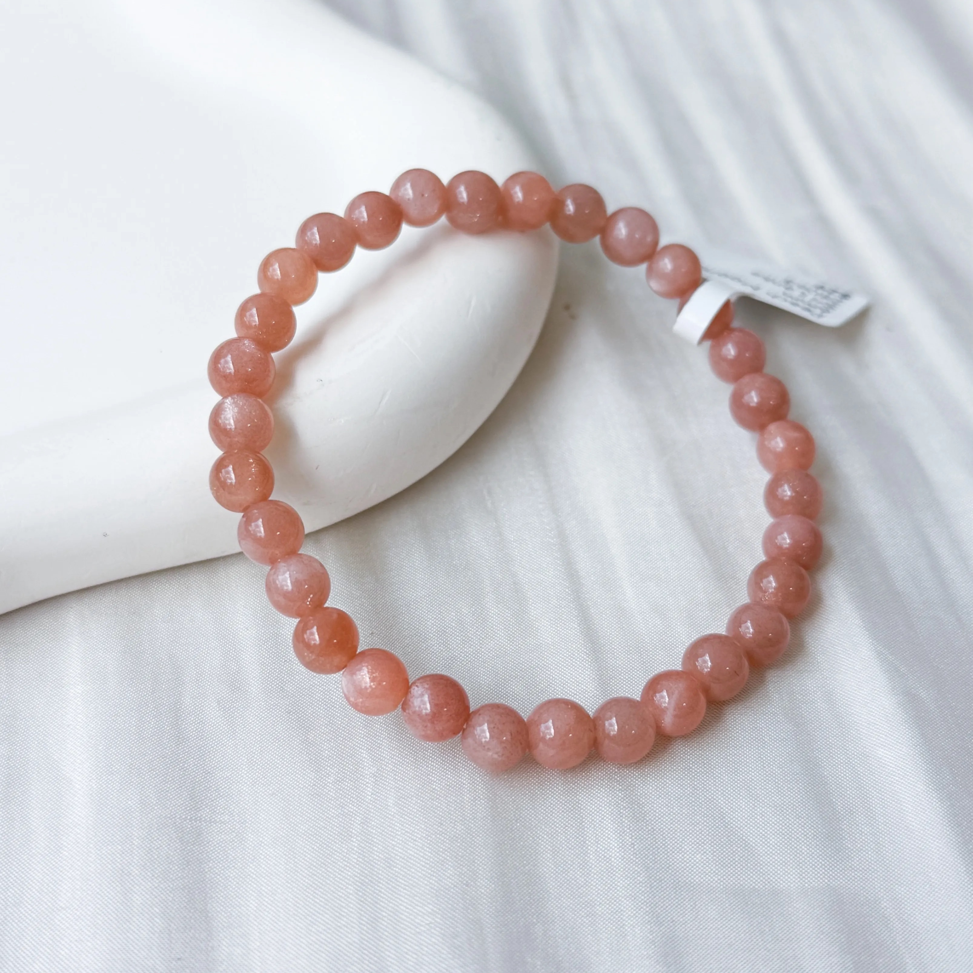 Peach Moonstone 6mm Bracelet