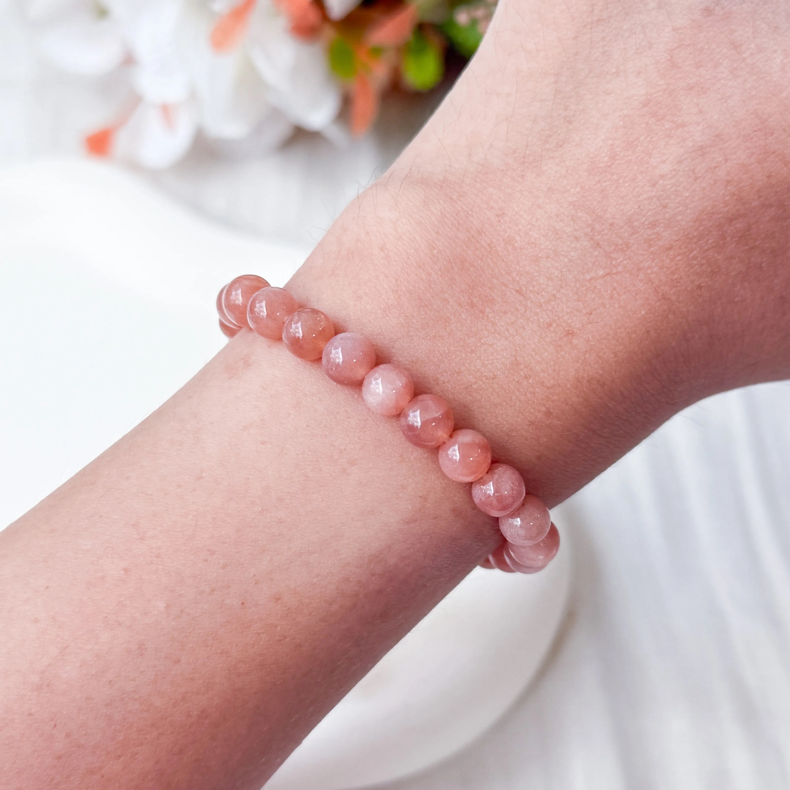 Peach Moonstone 6mm Bracelet