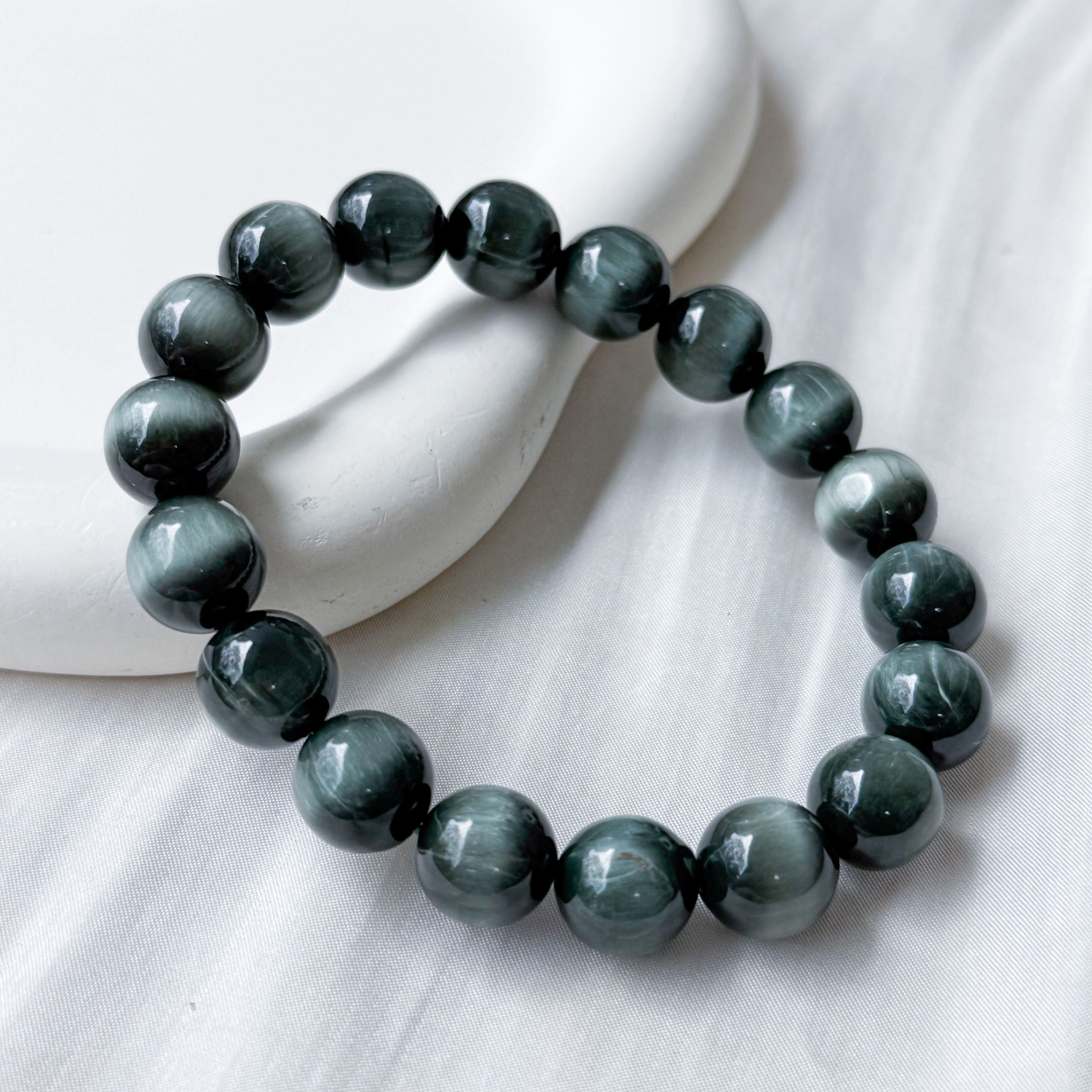Green Cat's Eye 10mm Bracelet