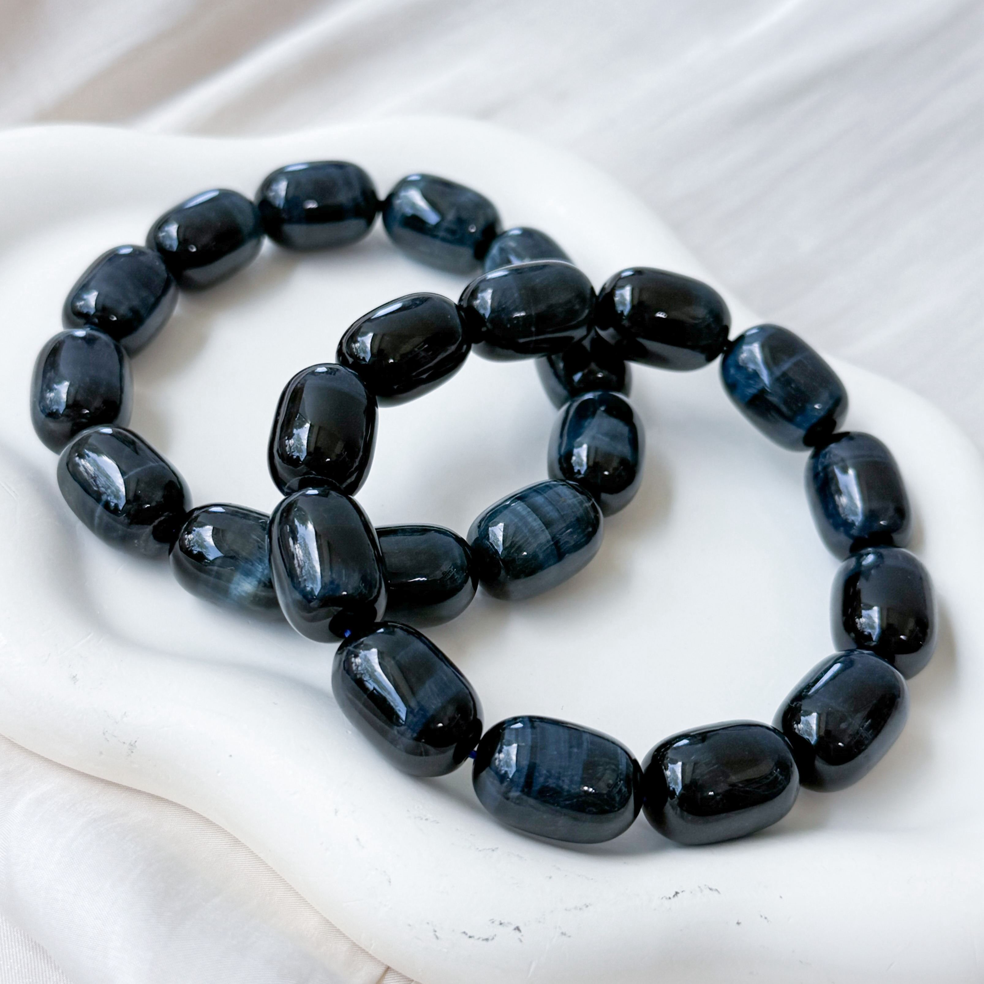 Blue Tiger Eye Barrel Bracelet