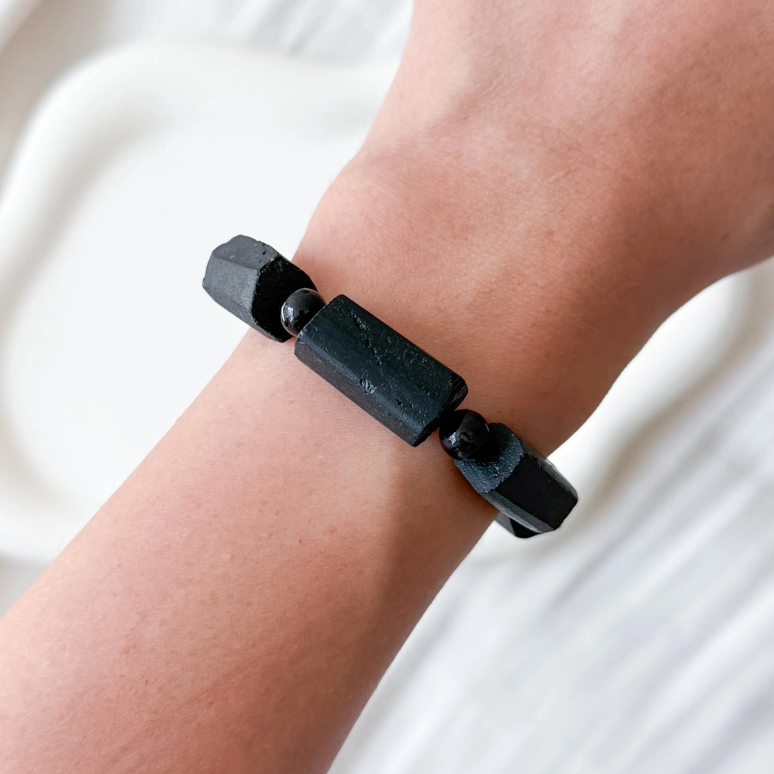 Black Tourmaline Raw Bracelet