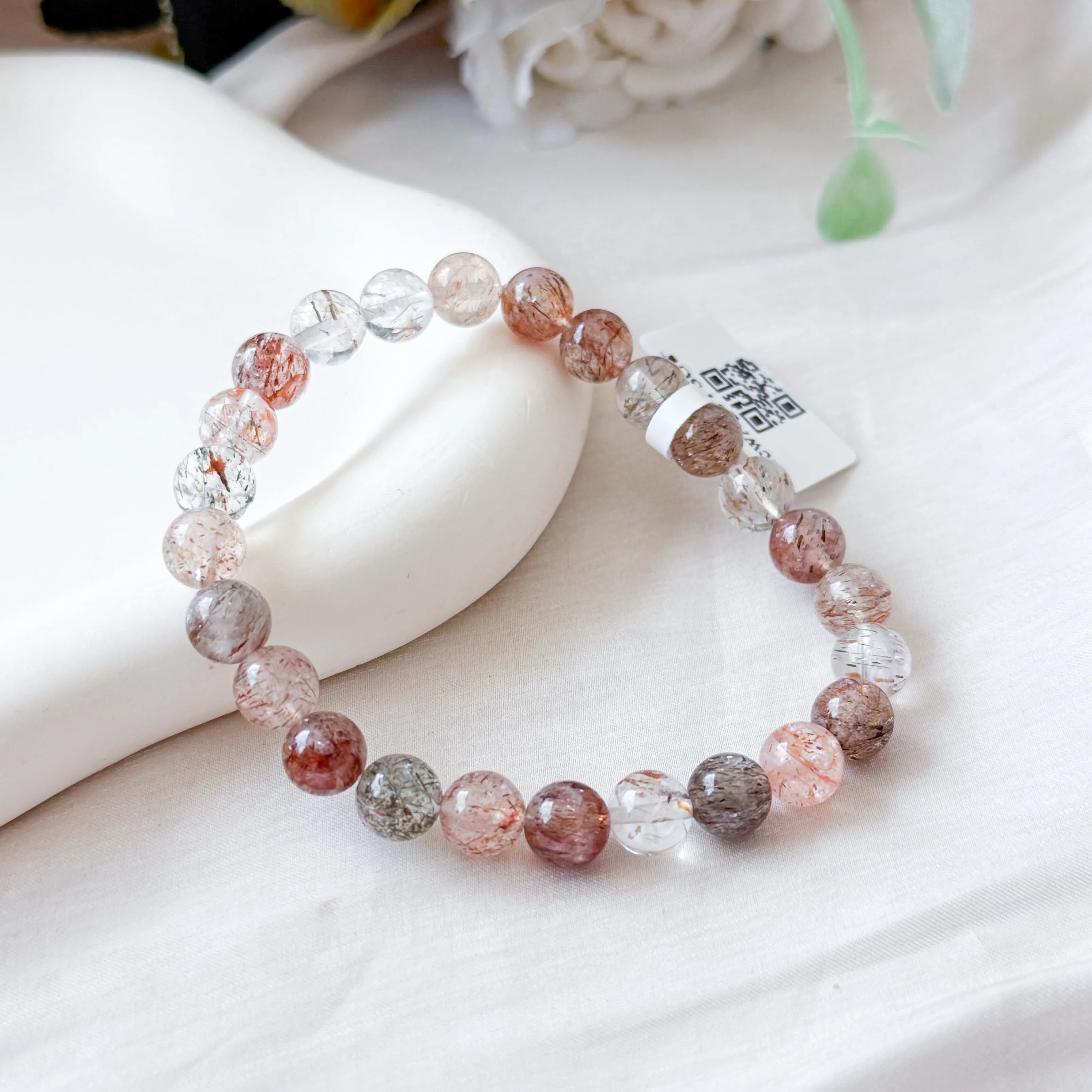 Black Gold Rutilated Quartz 7-8mm A+ Bracelet