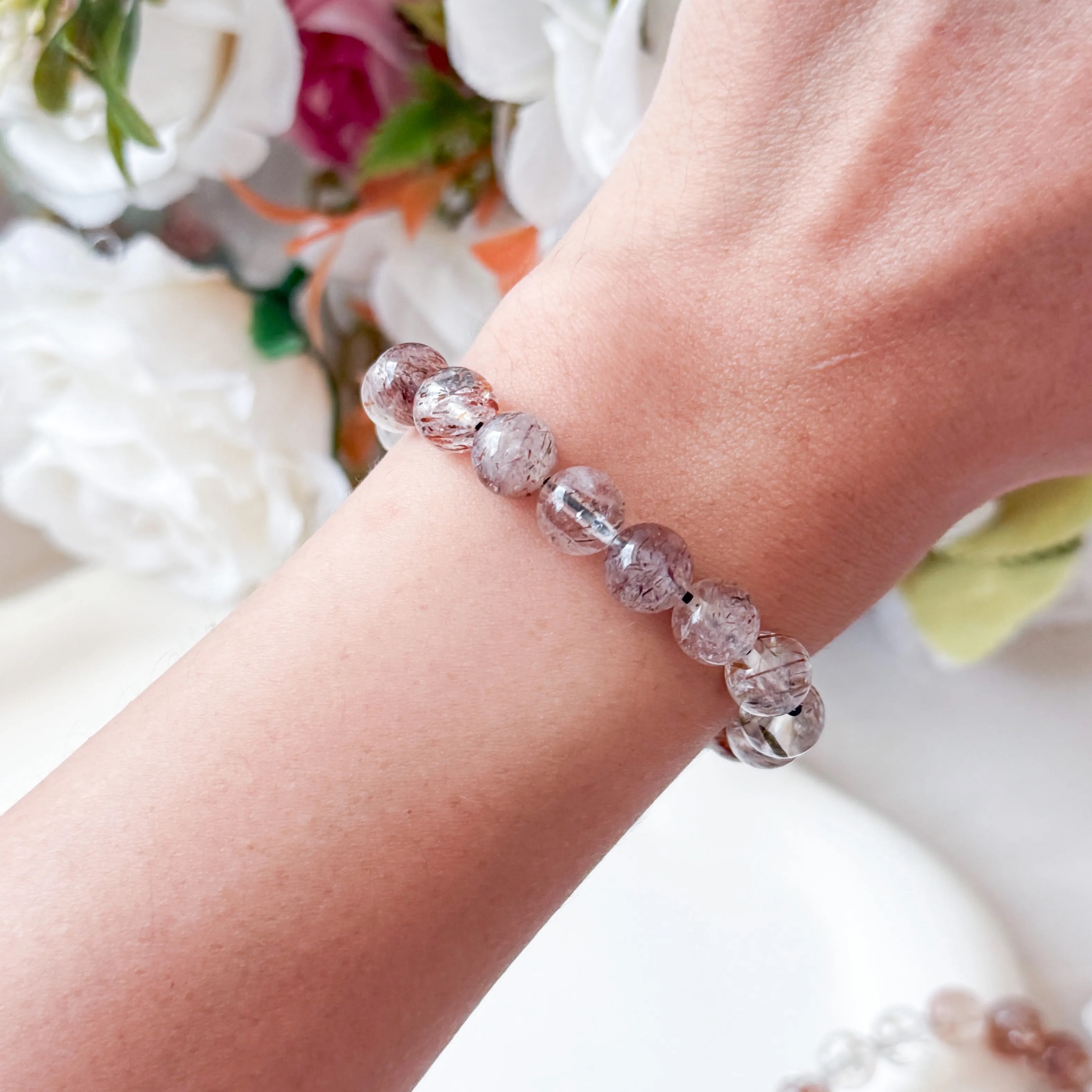 Black Gold Rutilated Quartz 7-8mm A+ Bracelet