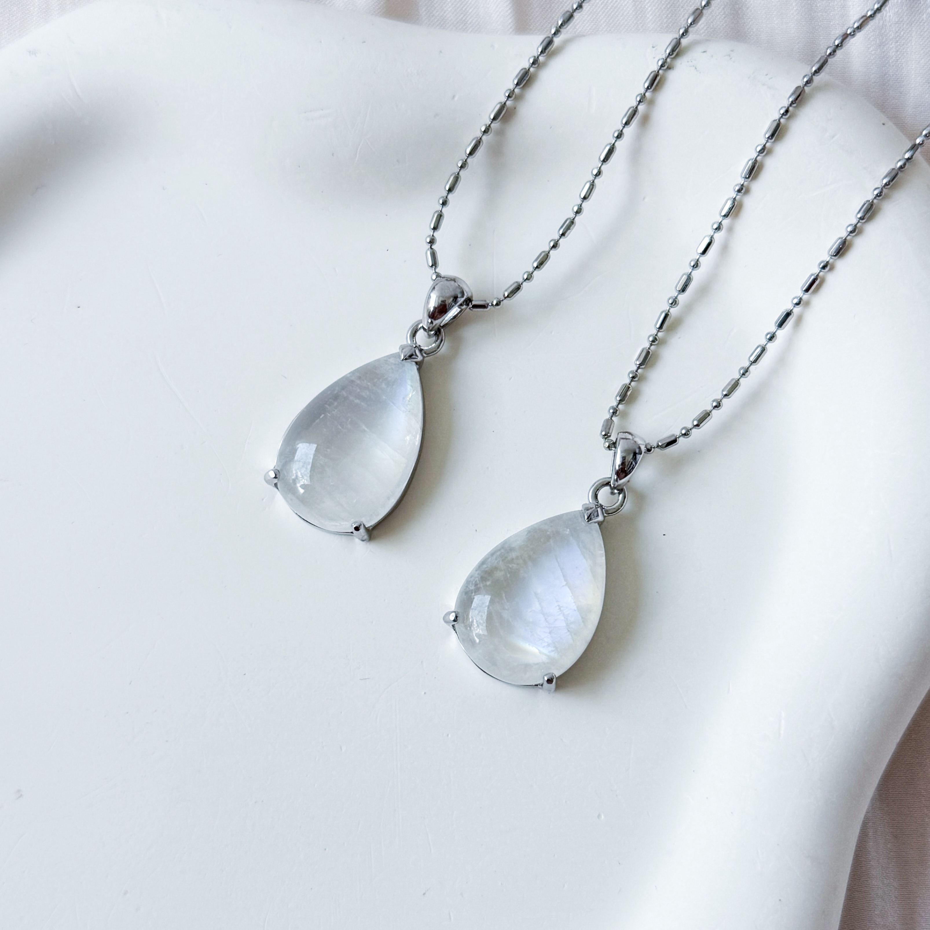 Rainbow Moonstone Pear Pendant