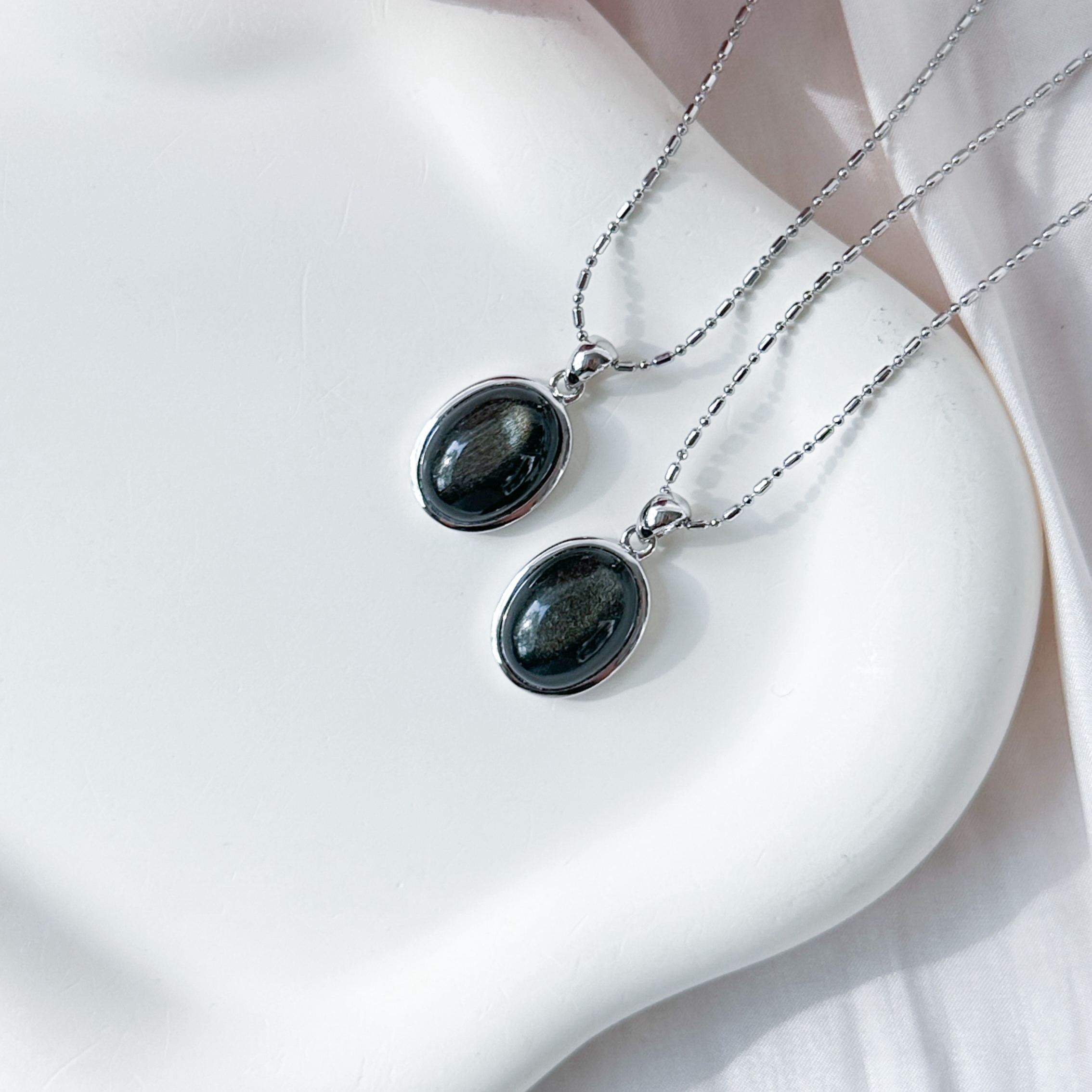 Gold Sheen Obsidian Oval Pendant