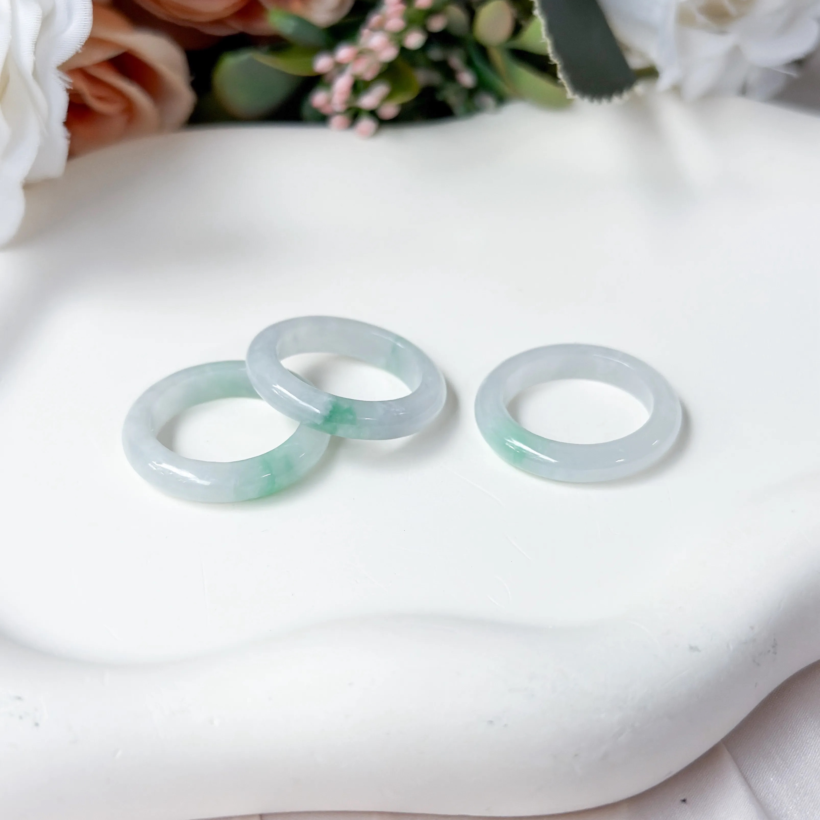 Grade A Spring Vein Full Jade Ring