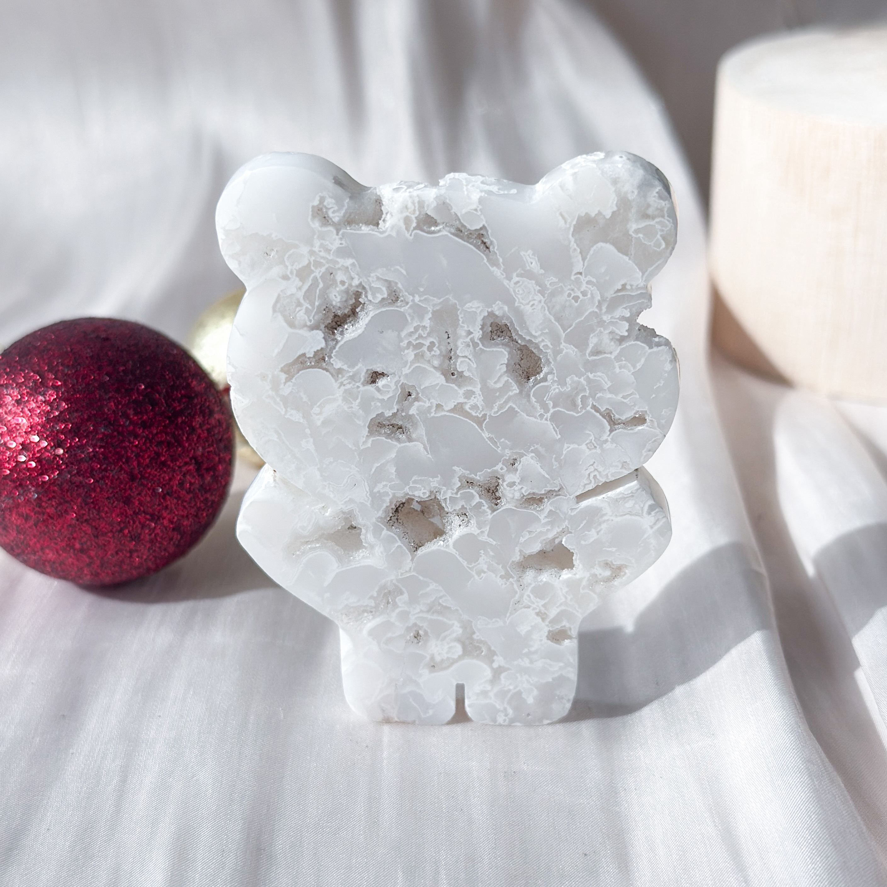White Plume Druzy Agate Bear [Black Friday]