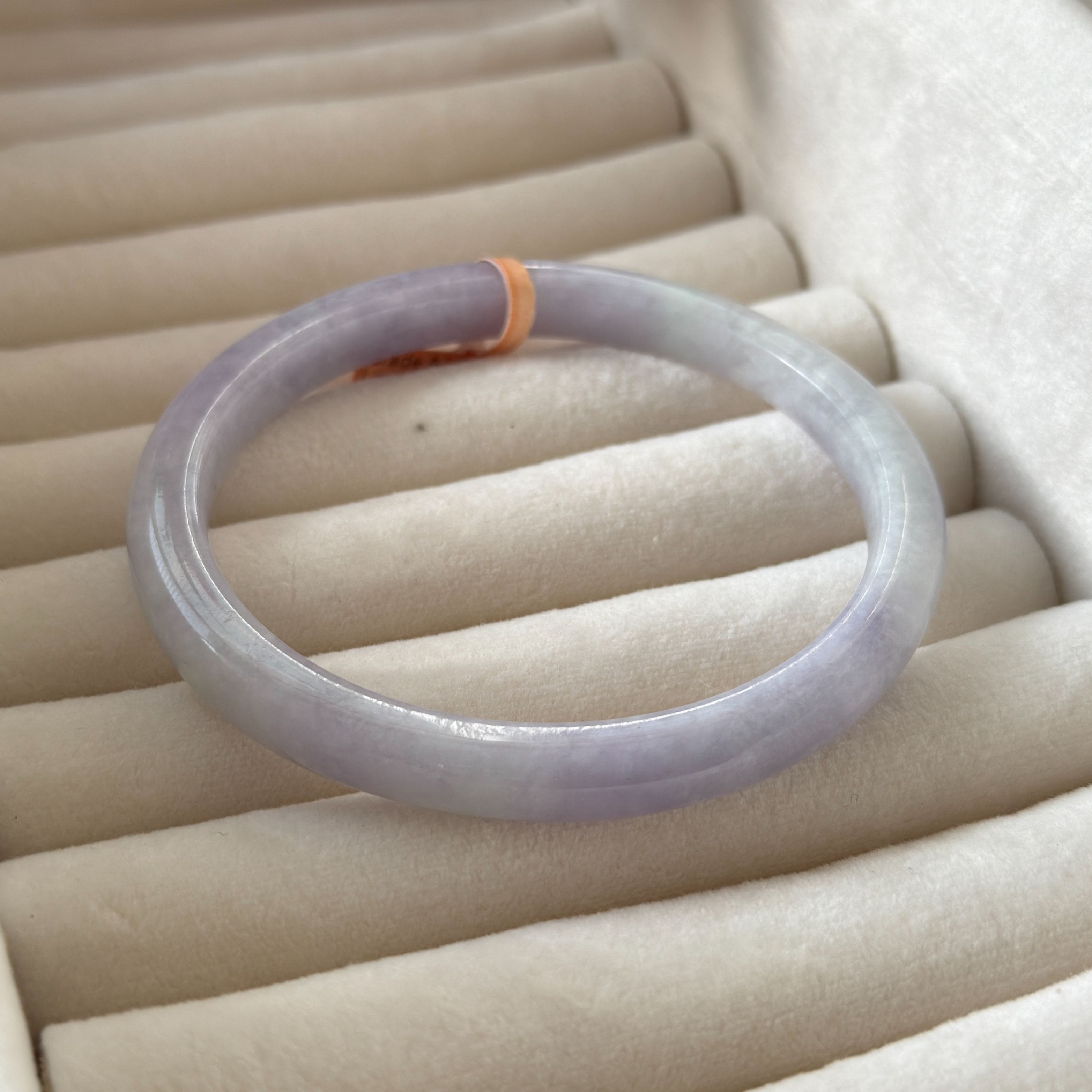 Grade A Lilac Lavender Green Jade Bangle - S60+/30.2g - YYM