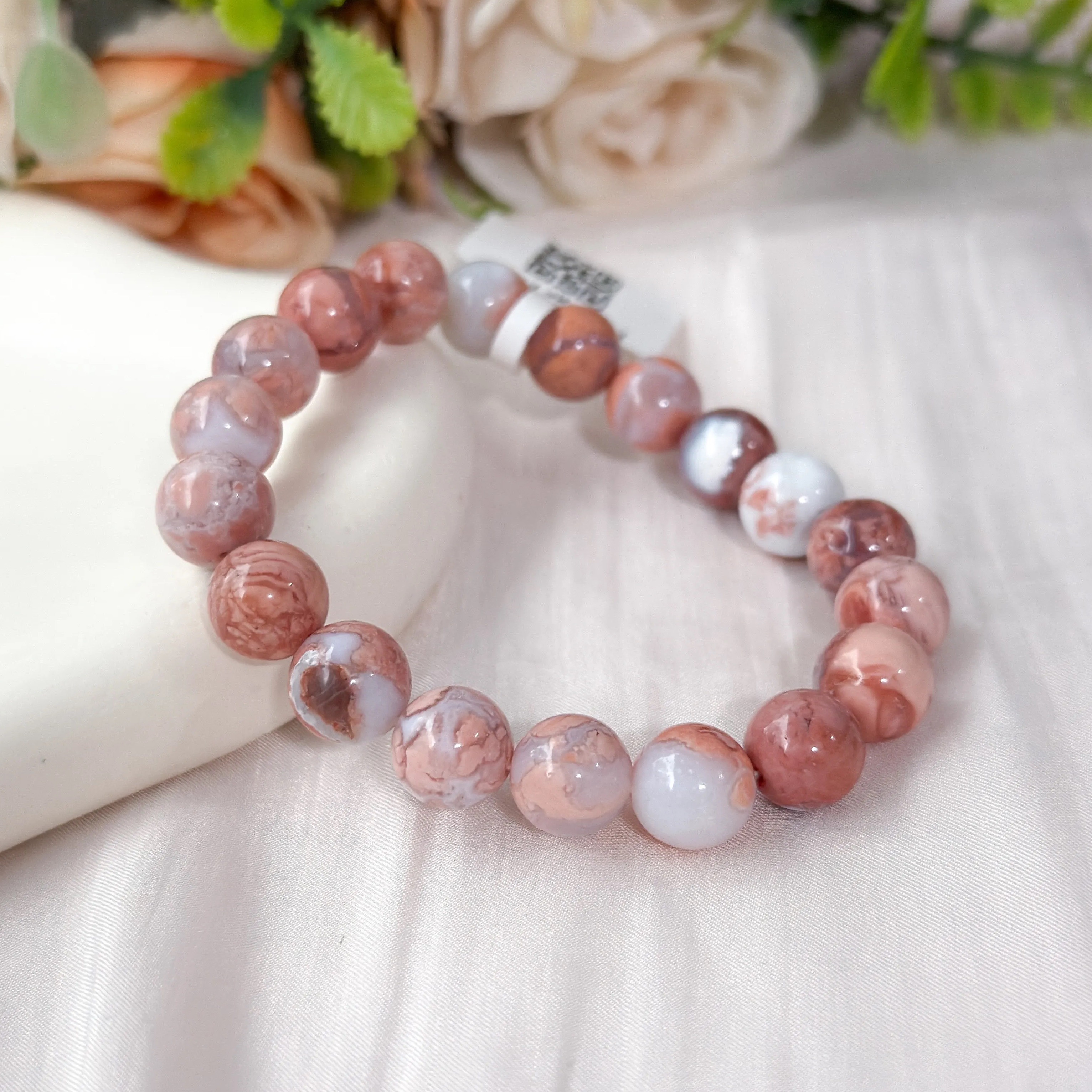 Blush Sakura Agate 10mm Bracelet