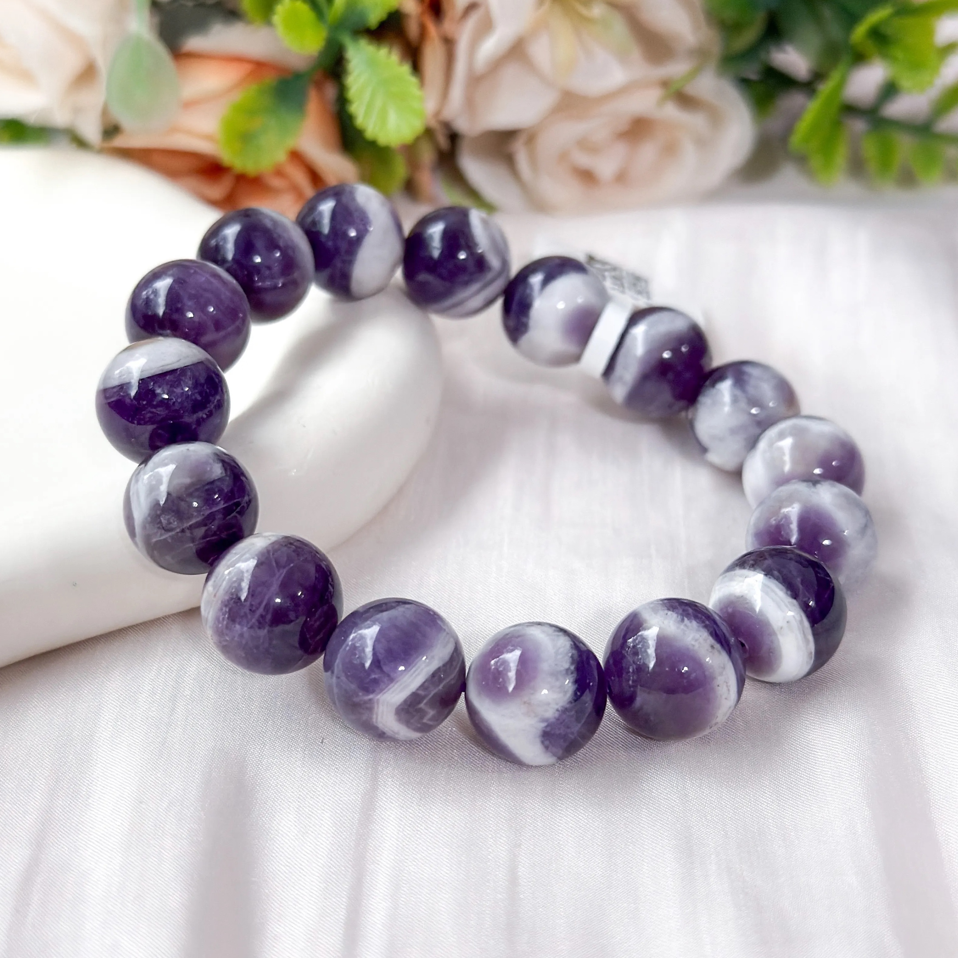 Chevron Amethyst 14mm Bracelet