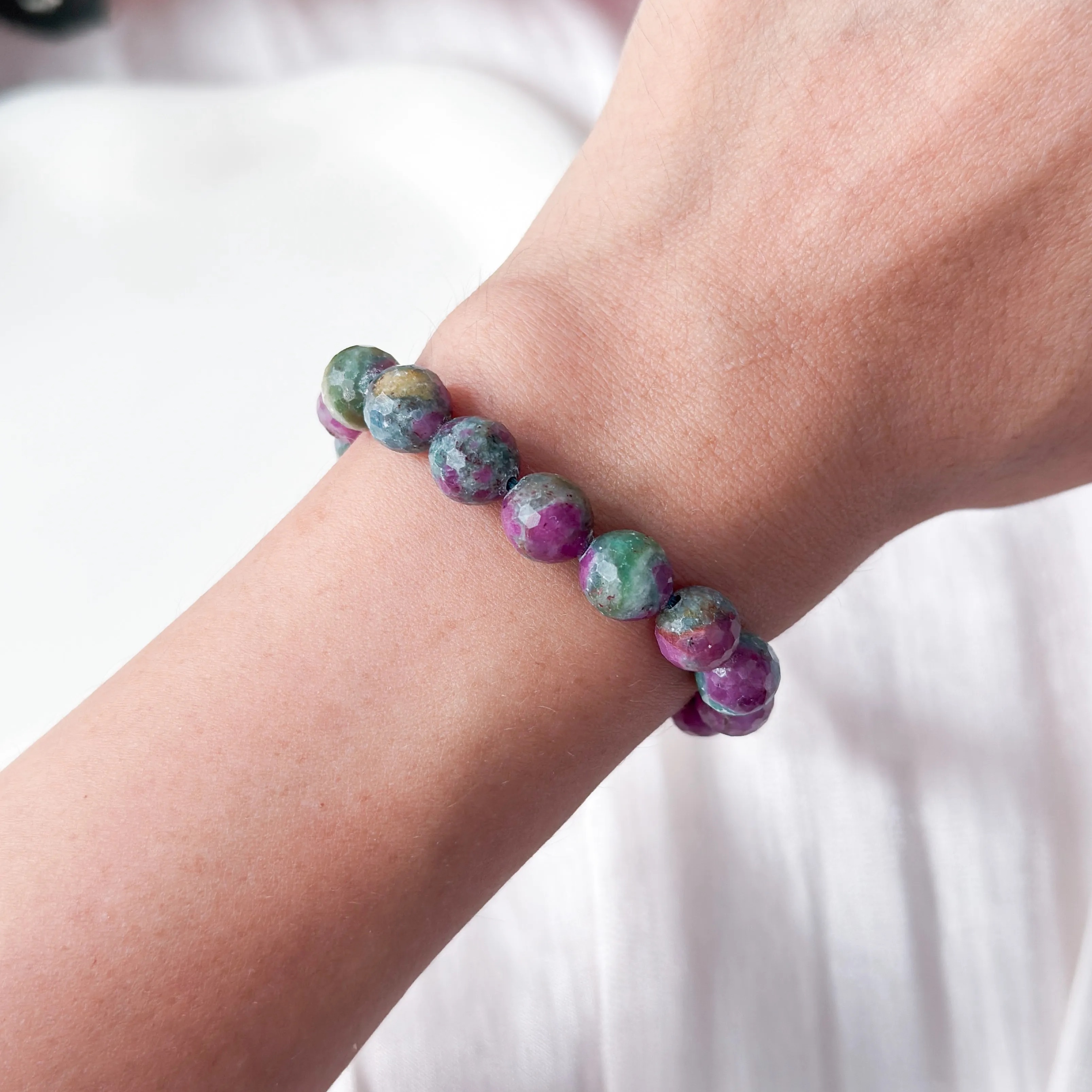 Ruby Fuschite 8mm AAA+ Cut Bracelet